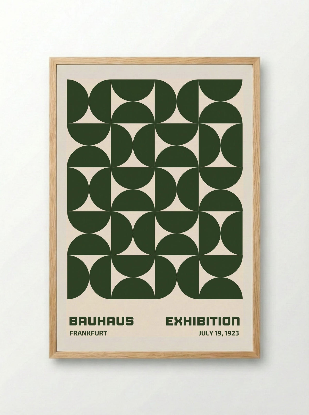 Bauhaus Modular Geometry - Green Edition (1923 Frankfurt) - Framed Print Wood