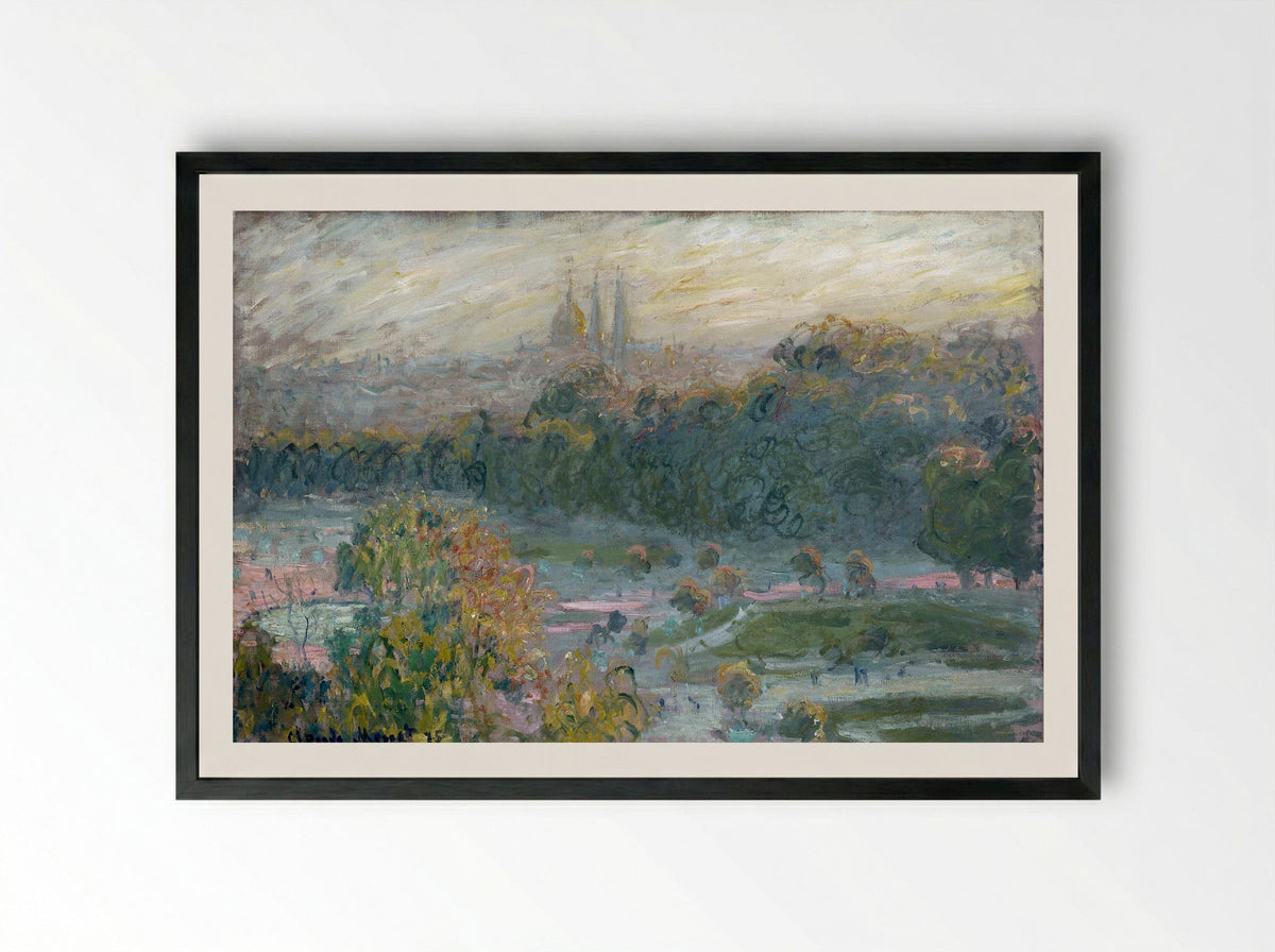 Study for 'The Tuileries' - Claude Monet - Framed Print Black
