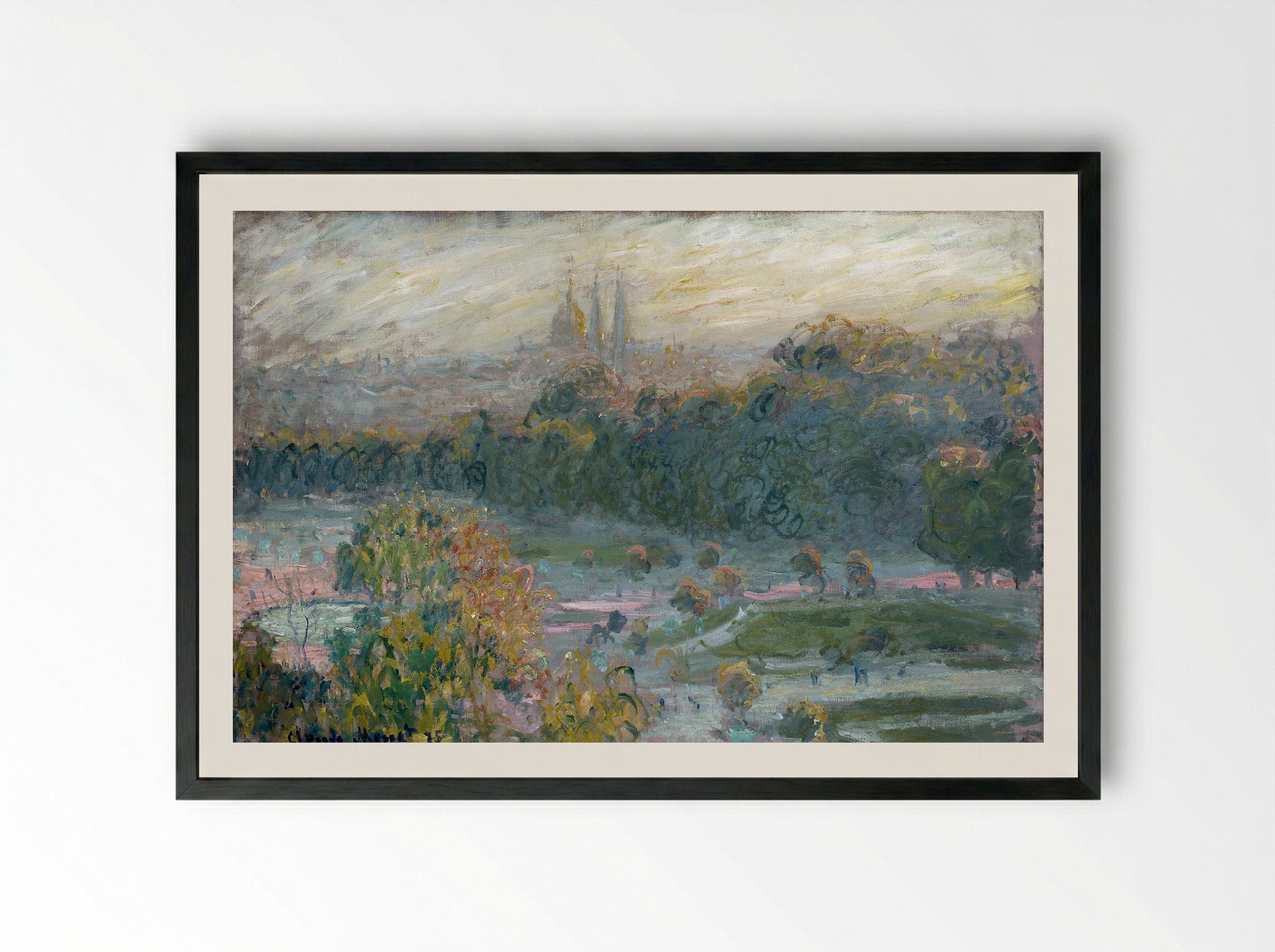 Study for 'The Tuileries' - Claude Monet - Framed Print Black