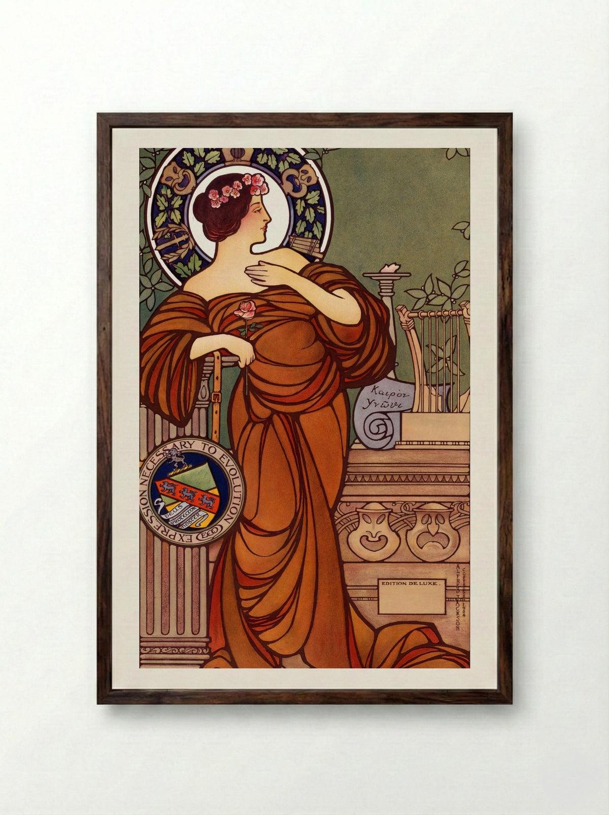 The Emerson College of Oratory - George H. Walker & Co. - Framed Print Dark Wood
