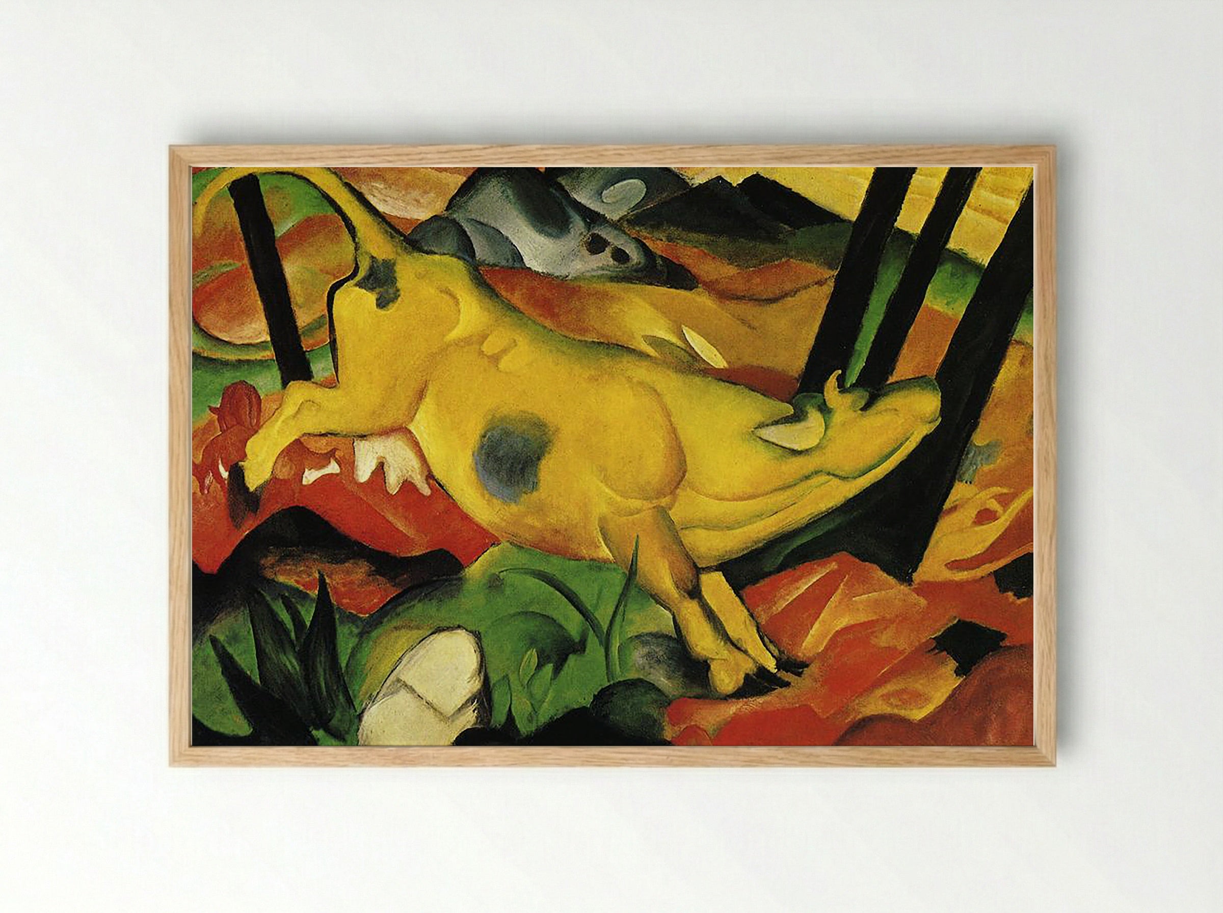 The Yellow Cow - Franz Marc - Framed Print Wood