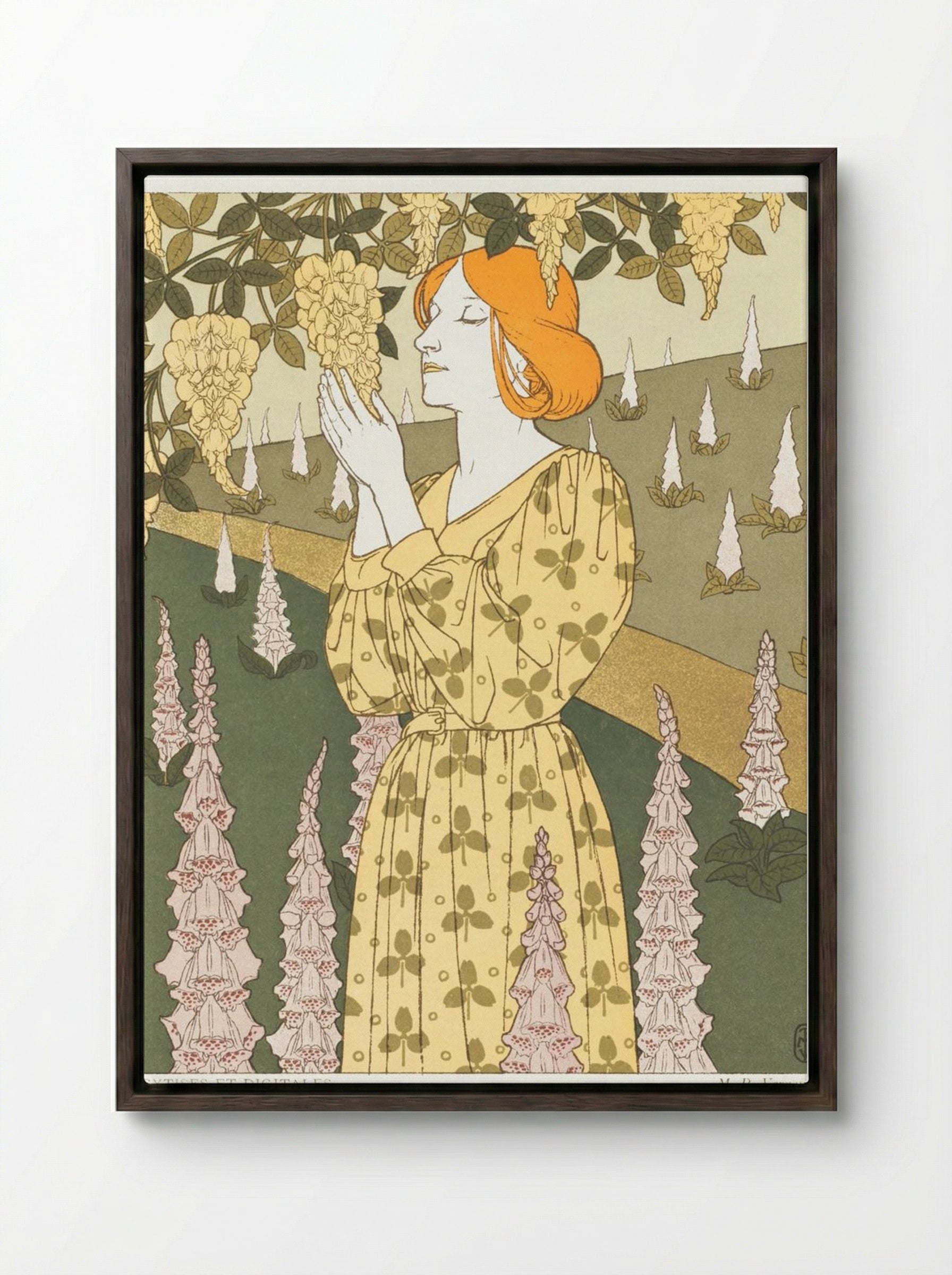 Cytises et Digitales - Maurice Pillard Verneuil - Framed Canvas Dark Wood