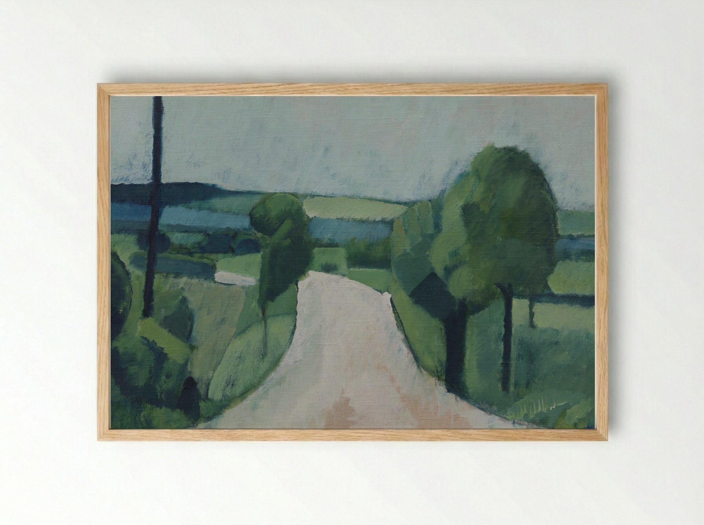 Road near Fåborg on Funen - Harald Giersing - Framed Print Wood