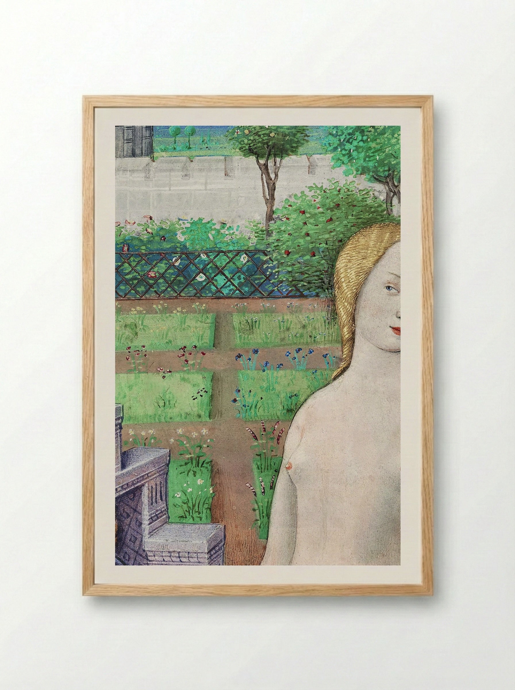 Bathsheba Bathing - Jean Bourdichon - Framed Print Wood