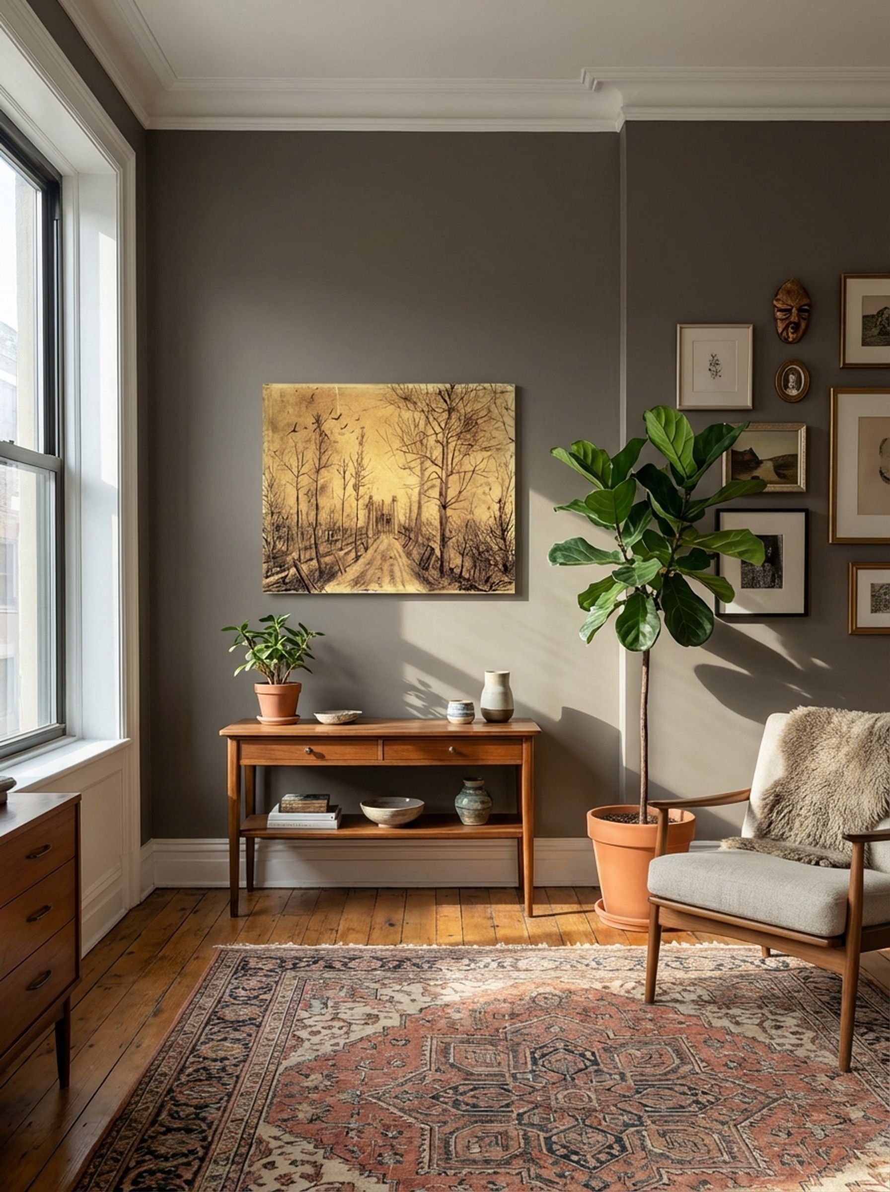 Untitled (Driveway with Trees and Birds) - Fine Art Print - Lifestyle