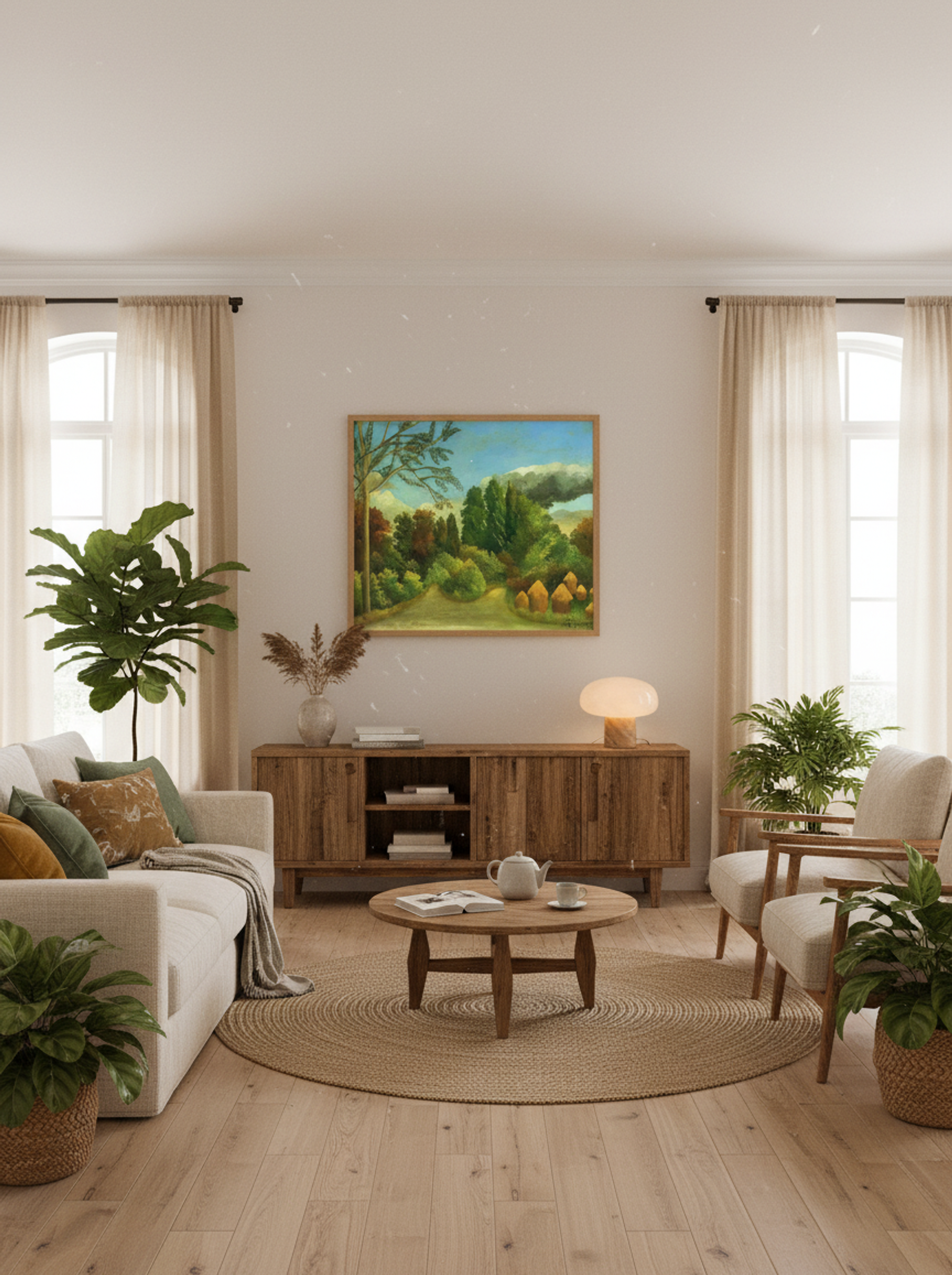 View of the Banks of the Oise by Henri Rousseau – Naïve Art French River - Lifestyle