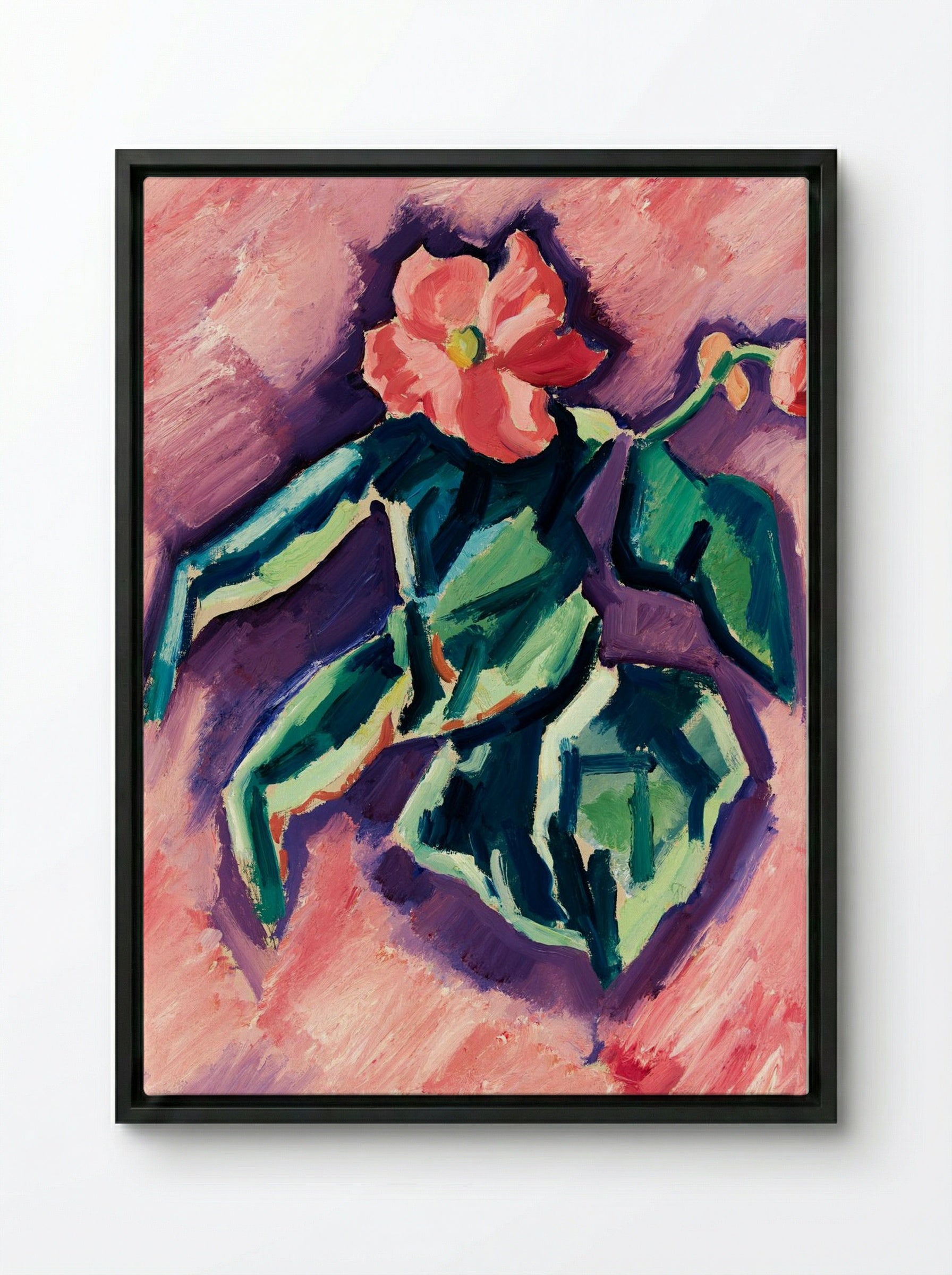 Pink Begonias - Marsden Hartley - Framed Canvas Black