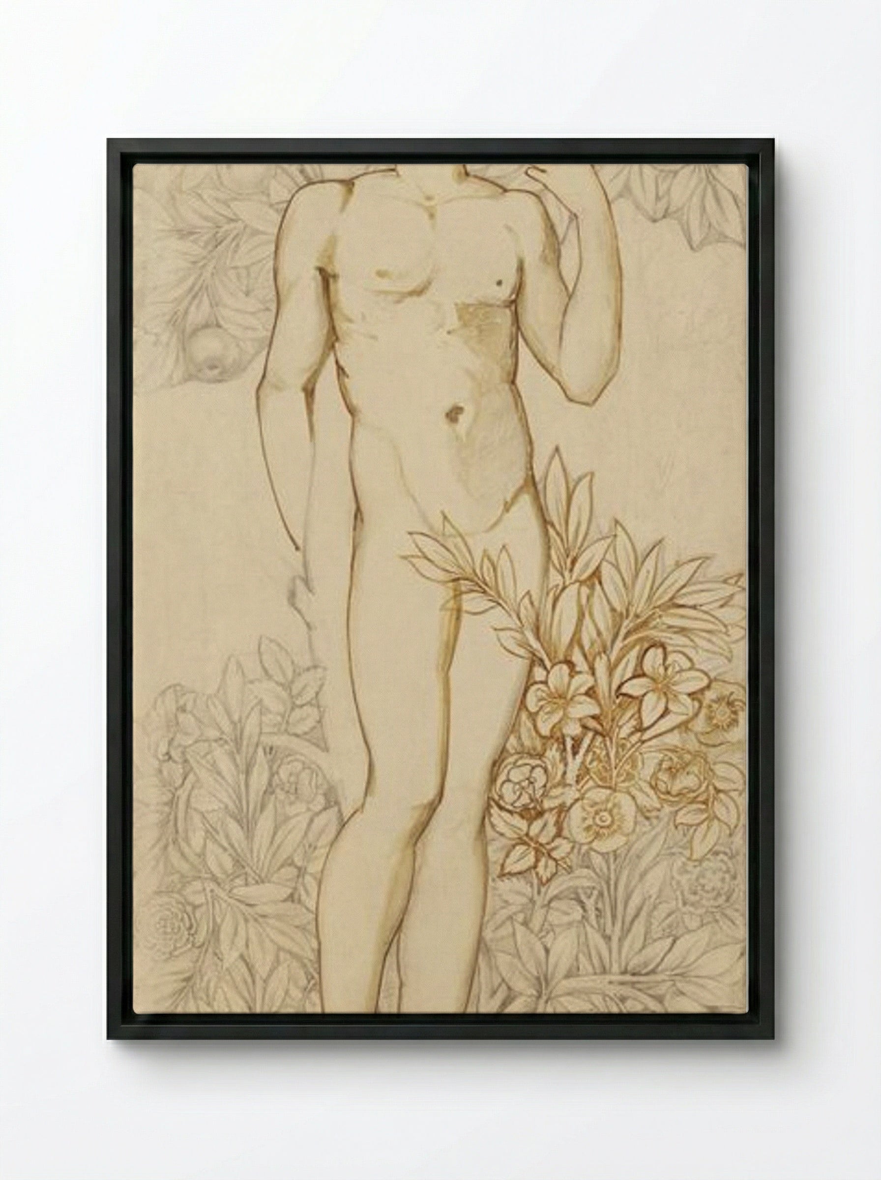 The Angels of the Hierarchy: Male Nude Imago Dei - Edward Burne-Jones - Framed Canvas Black