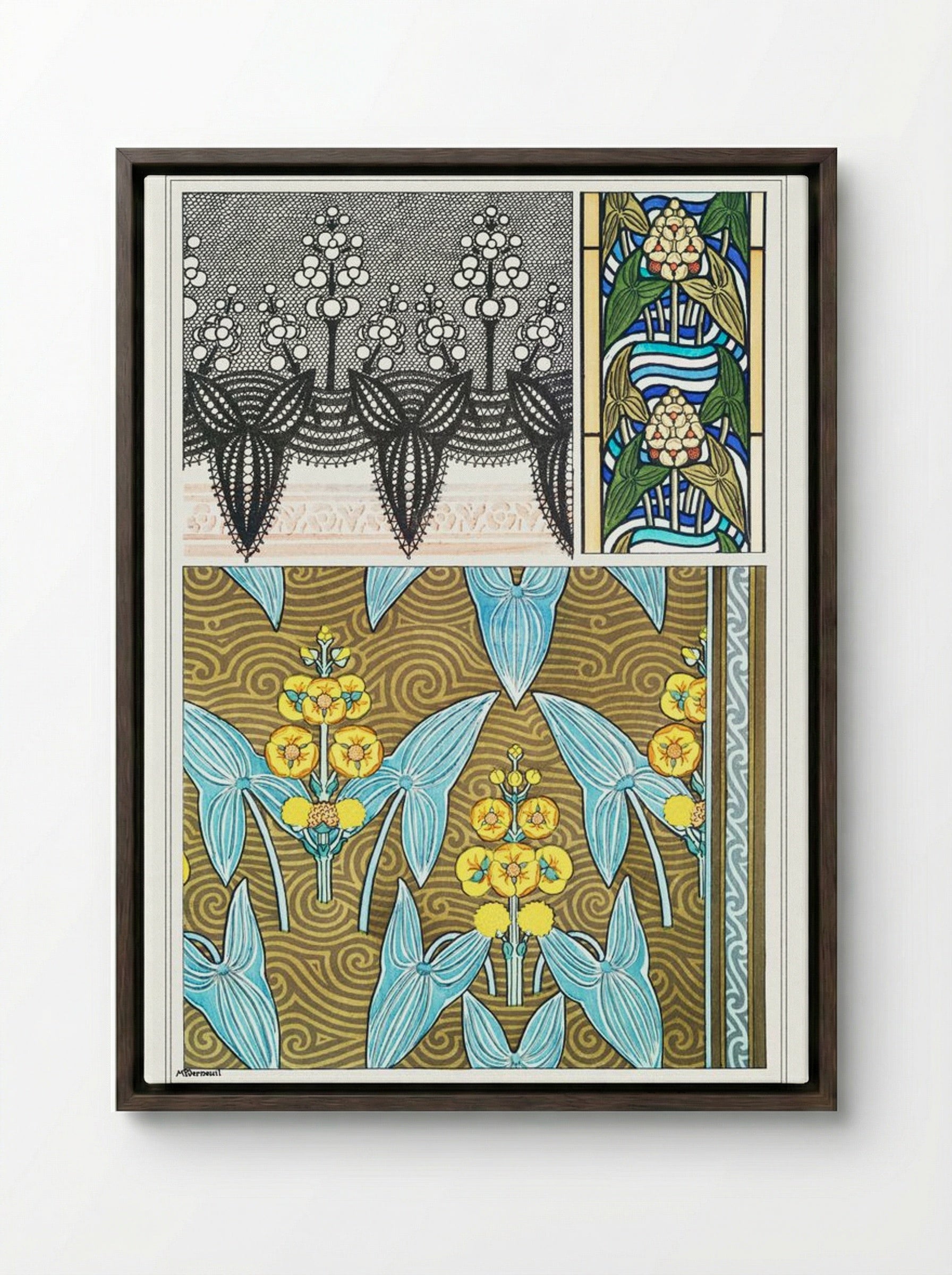 Sagittaire (Arrowhead) from La Plante et ses Applications ornementales - Maurice Pillard Verneuil - Framed Canvas Dark Wood