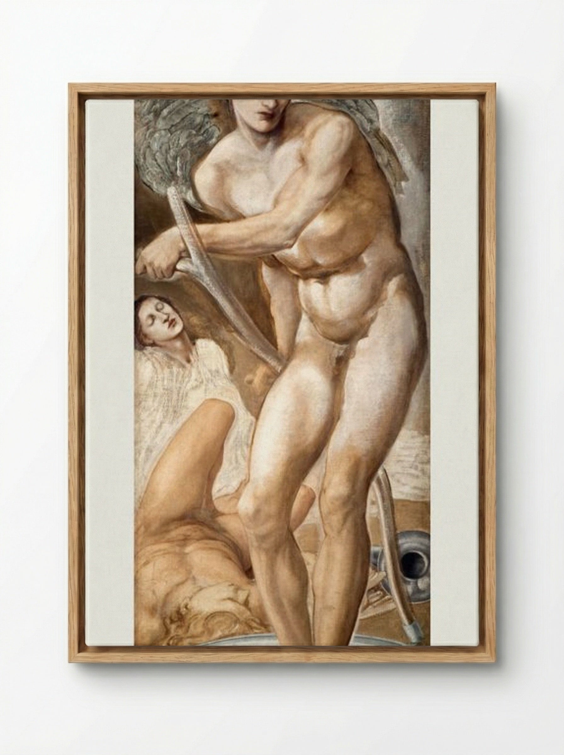 Study of Oblivion Conquering Fame - Edward Burne-Jones - Framed Canvas Wood