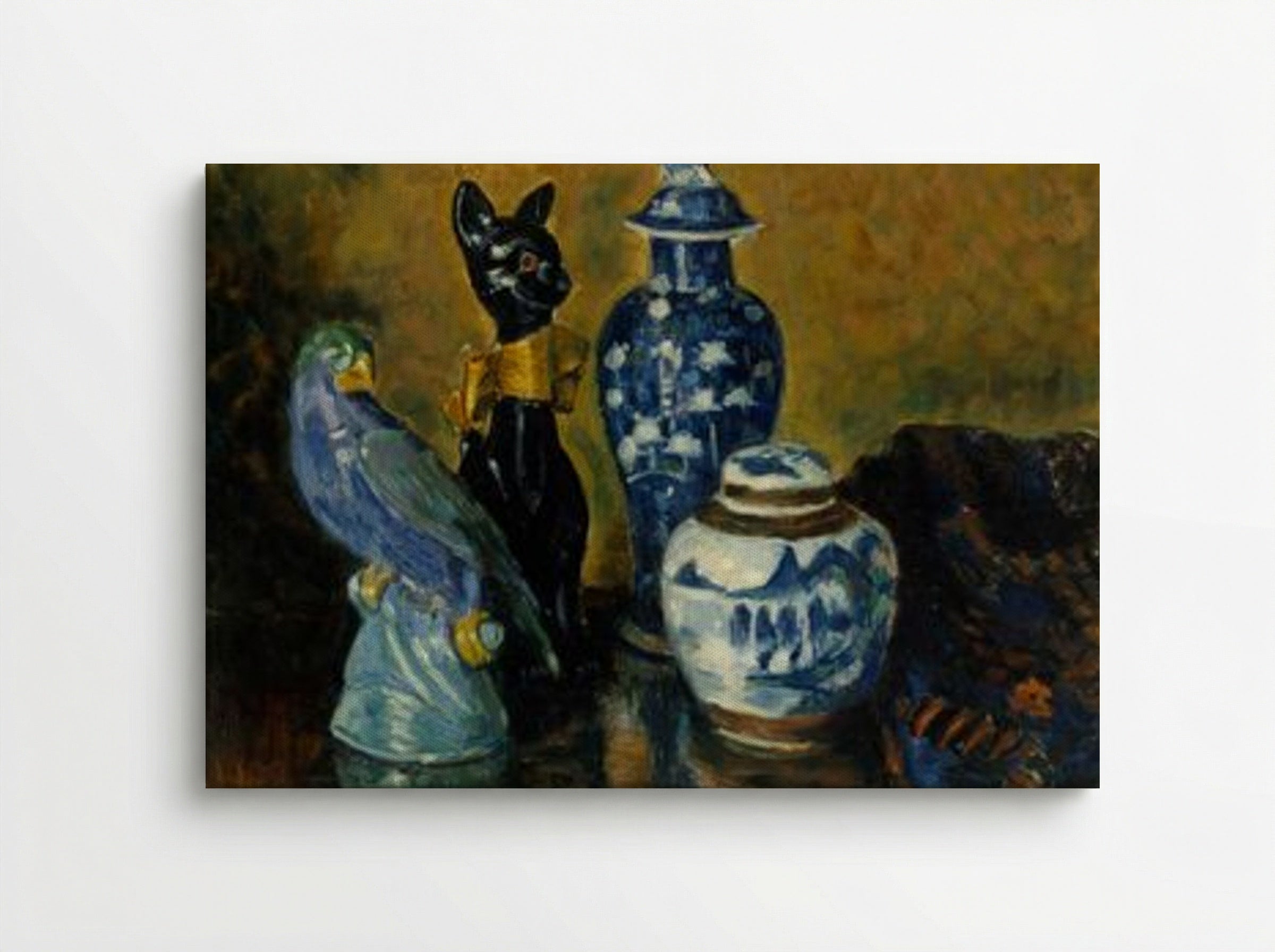 Still Life with Blue Figurines - Alfred William Finch - Canvas