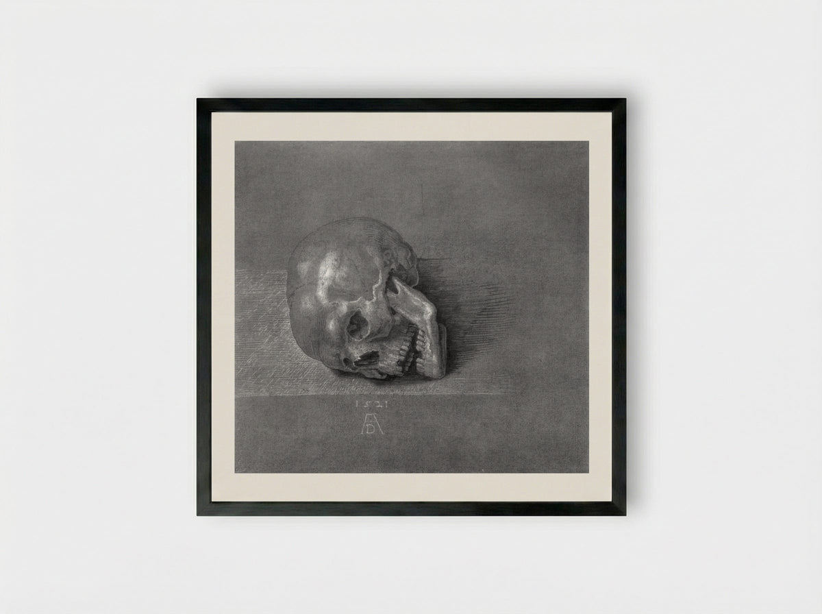 Skull (Study) - Albrecht Dürer - Framed Print Black
