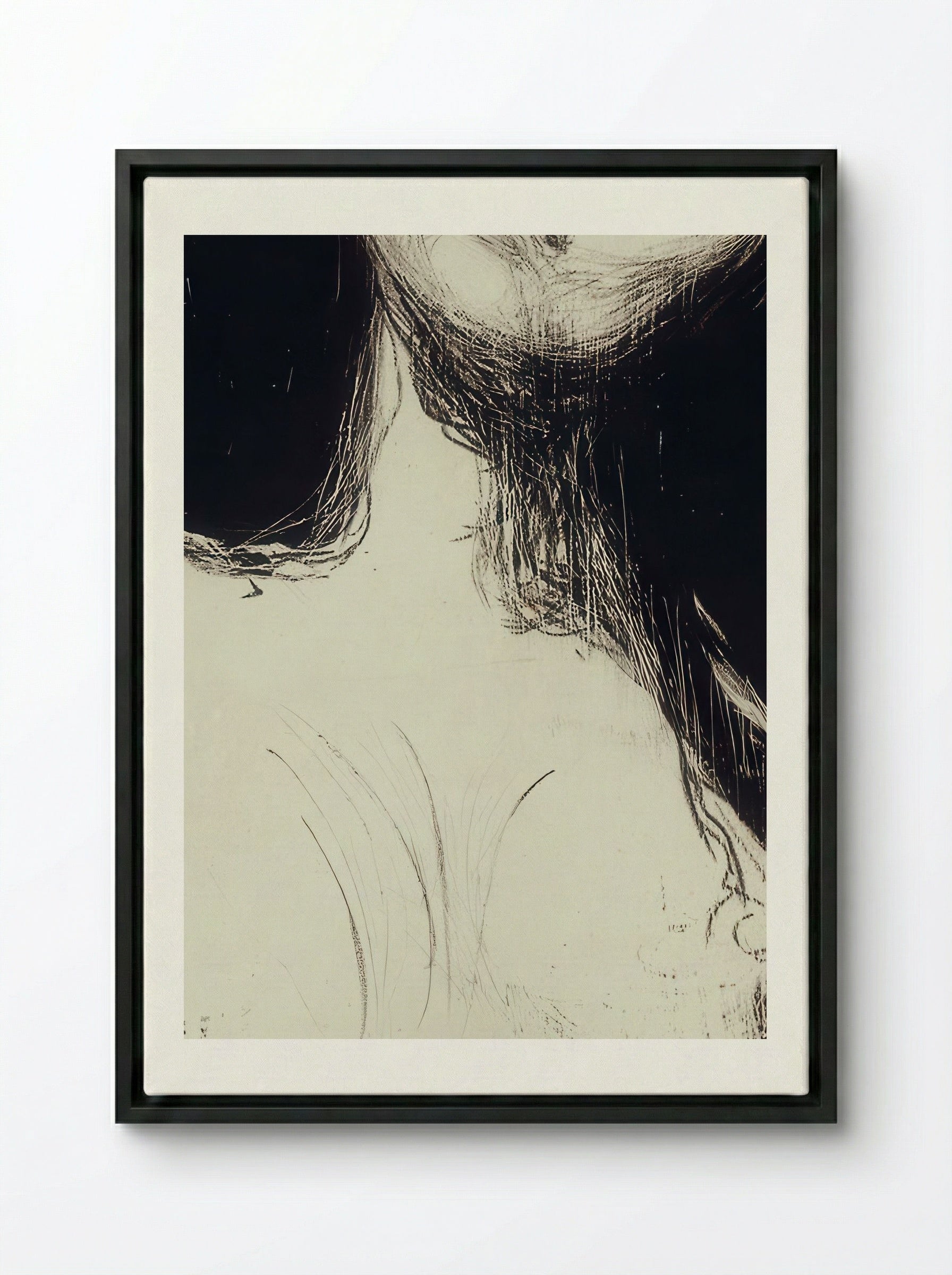 Madonna - Edvard Munch - Framed Canvas Black