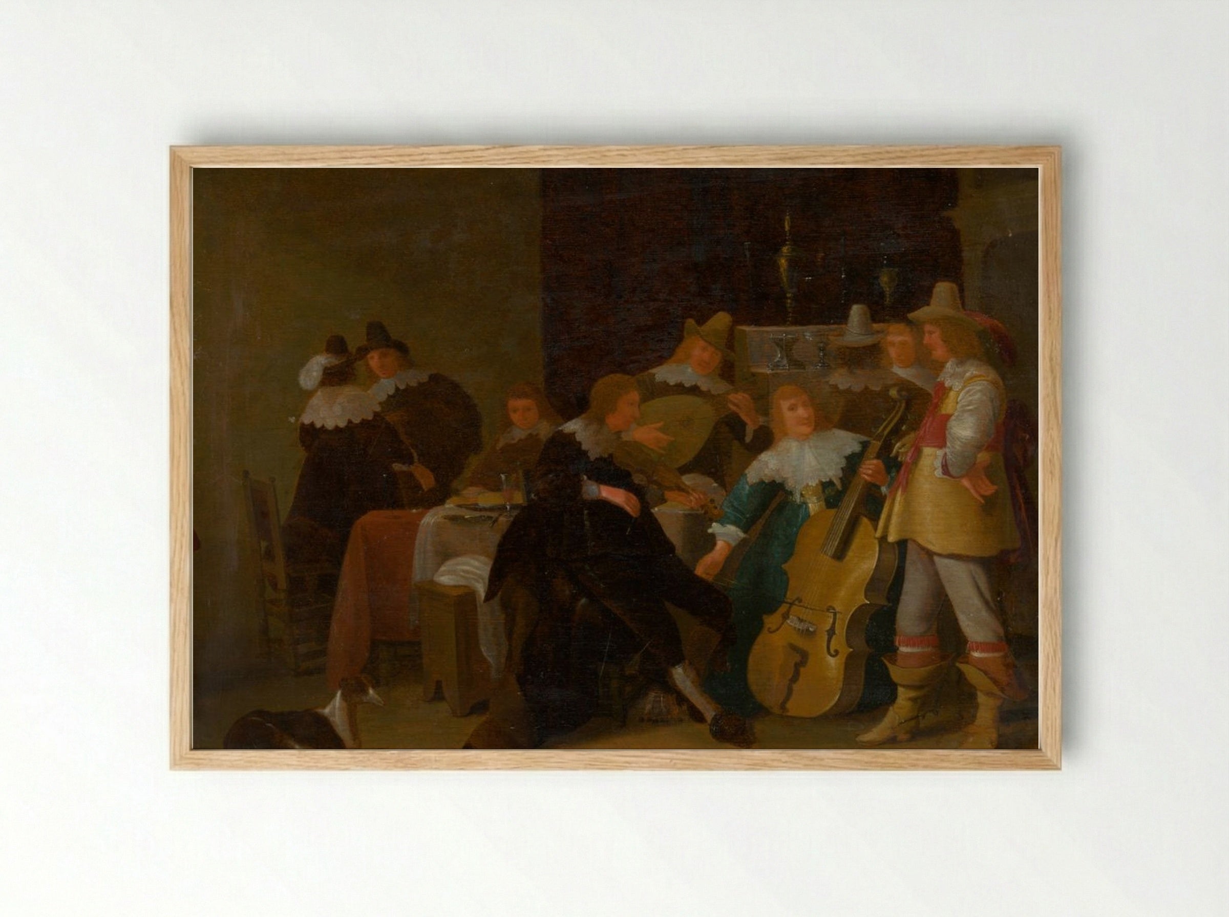 The Home Concert - Cornelis Saftleven - Framed Print Wood