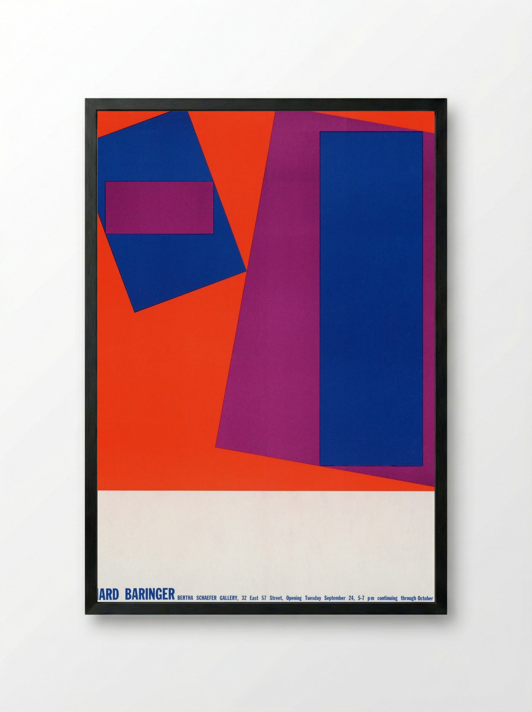 Untitled (Geometric Abstraction, 1963 Exhibition Poster) - Richard Baringer - Framed Print Black