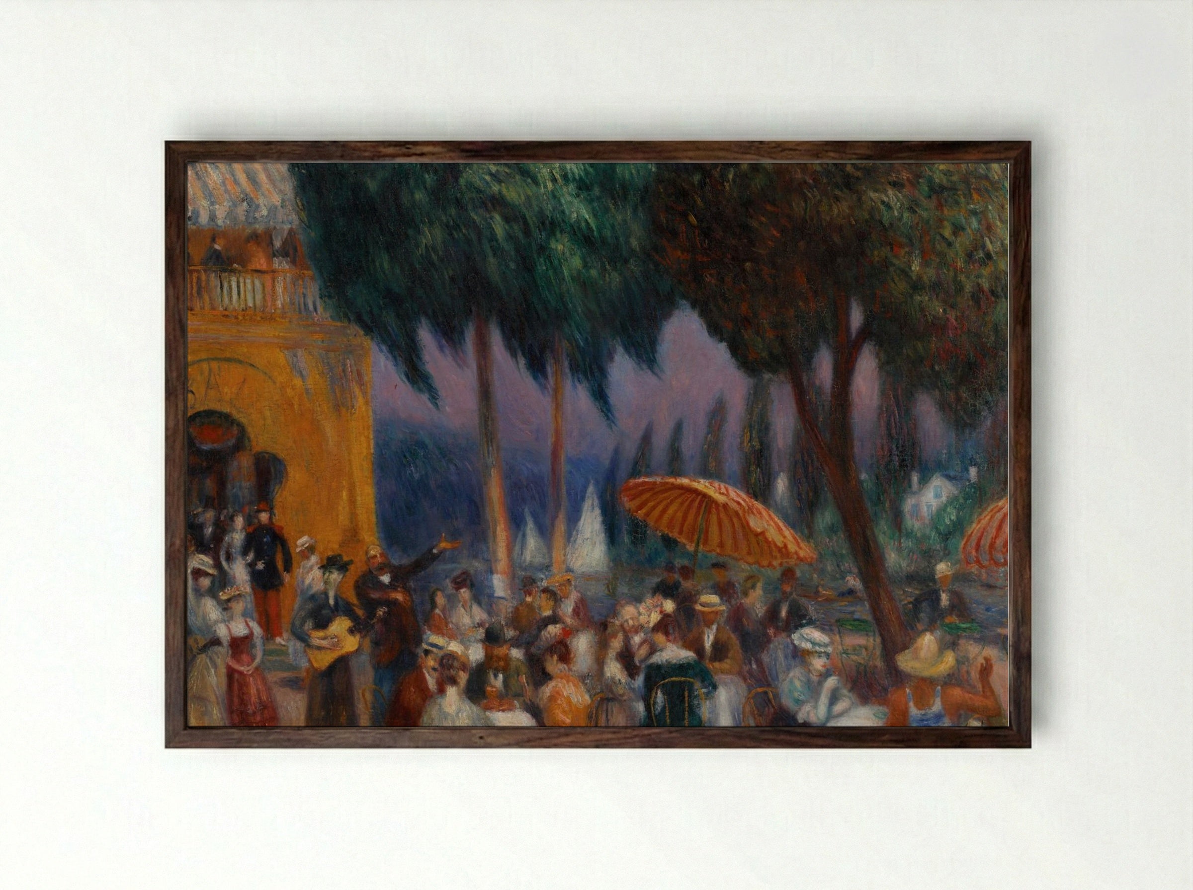 Sunday on the Marne - William James Glackens - Framed Print Dark Wood