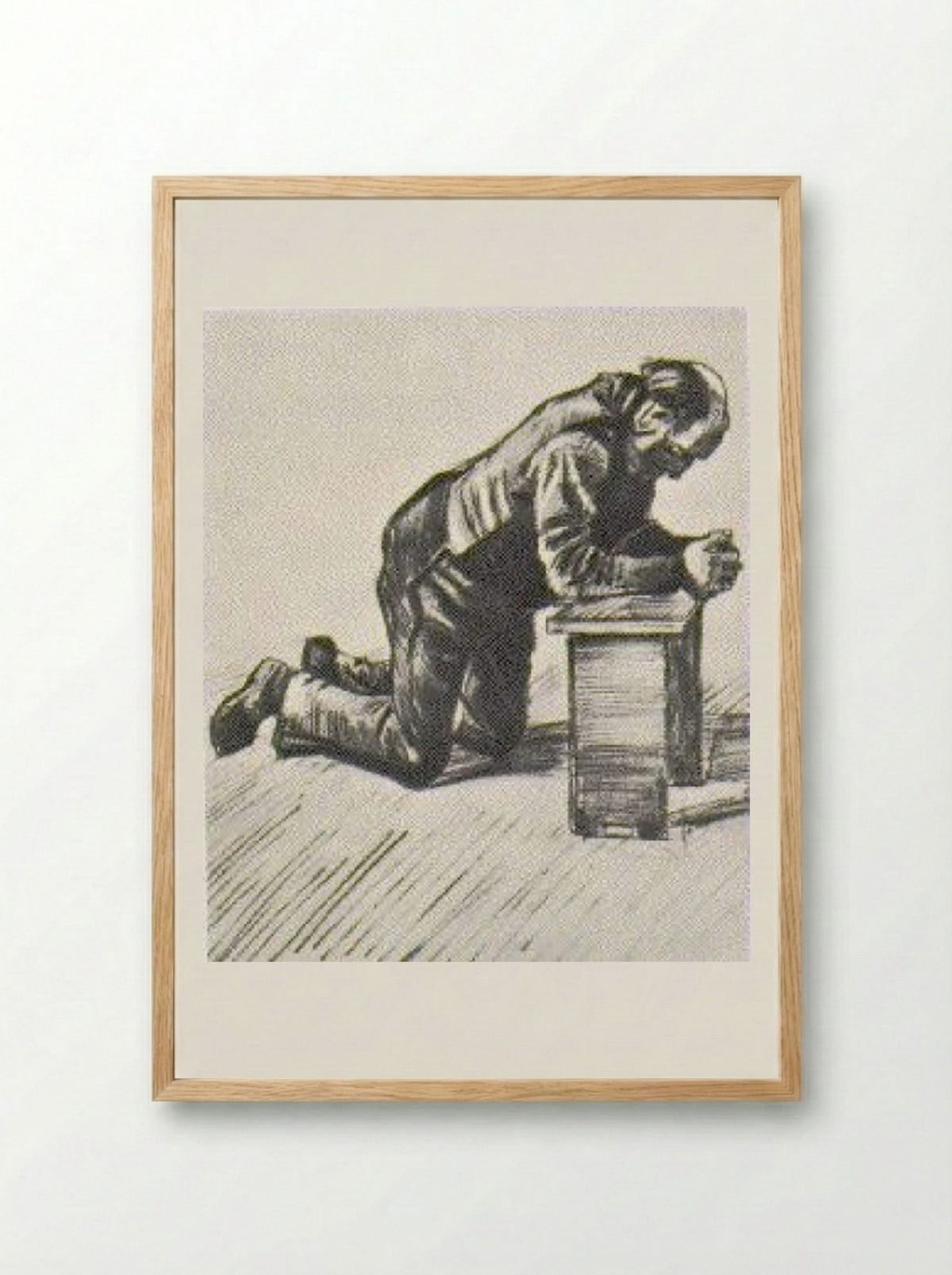Man Praying - Käthe Kollwitz - Framed Print Wood