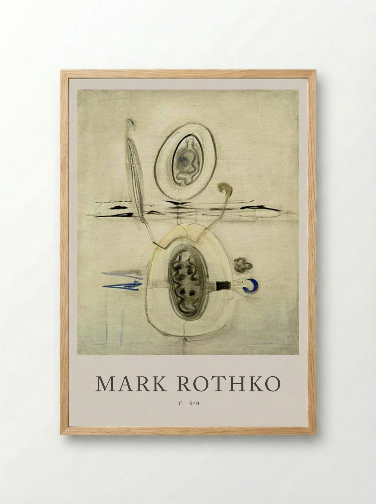 Untitled (Biomorphic Composition) - Mark Rothko - Framed Print Wood