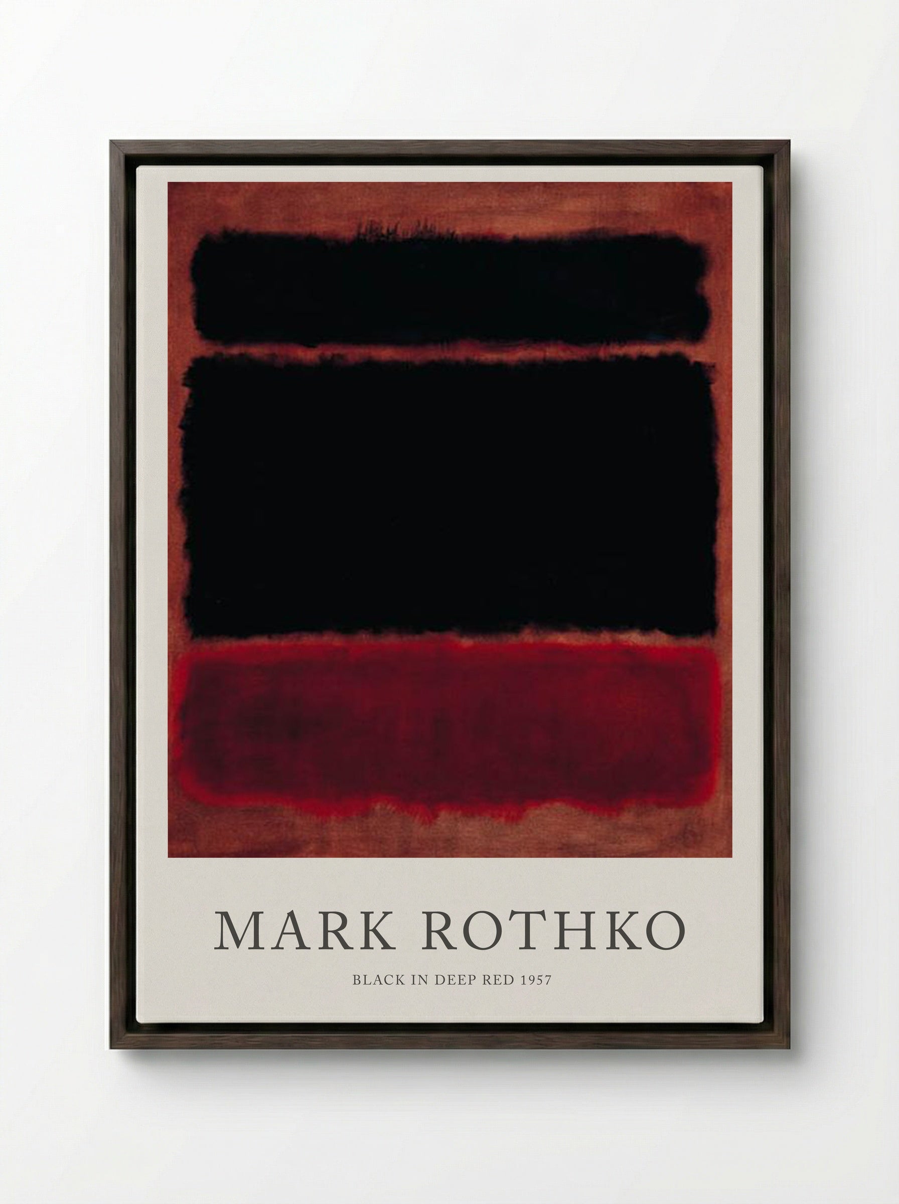 Black in Deep Red - Mark Rothko - Framed Canvas Dark Wood