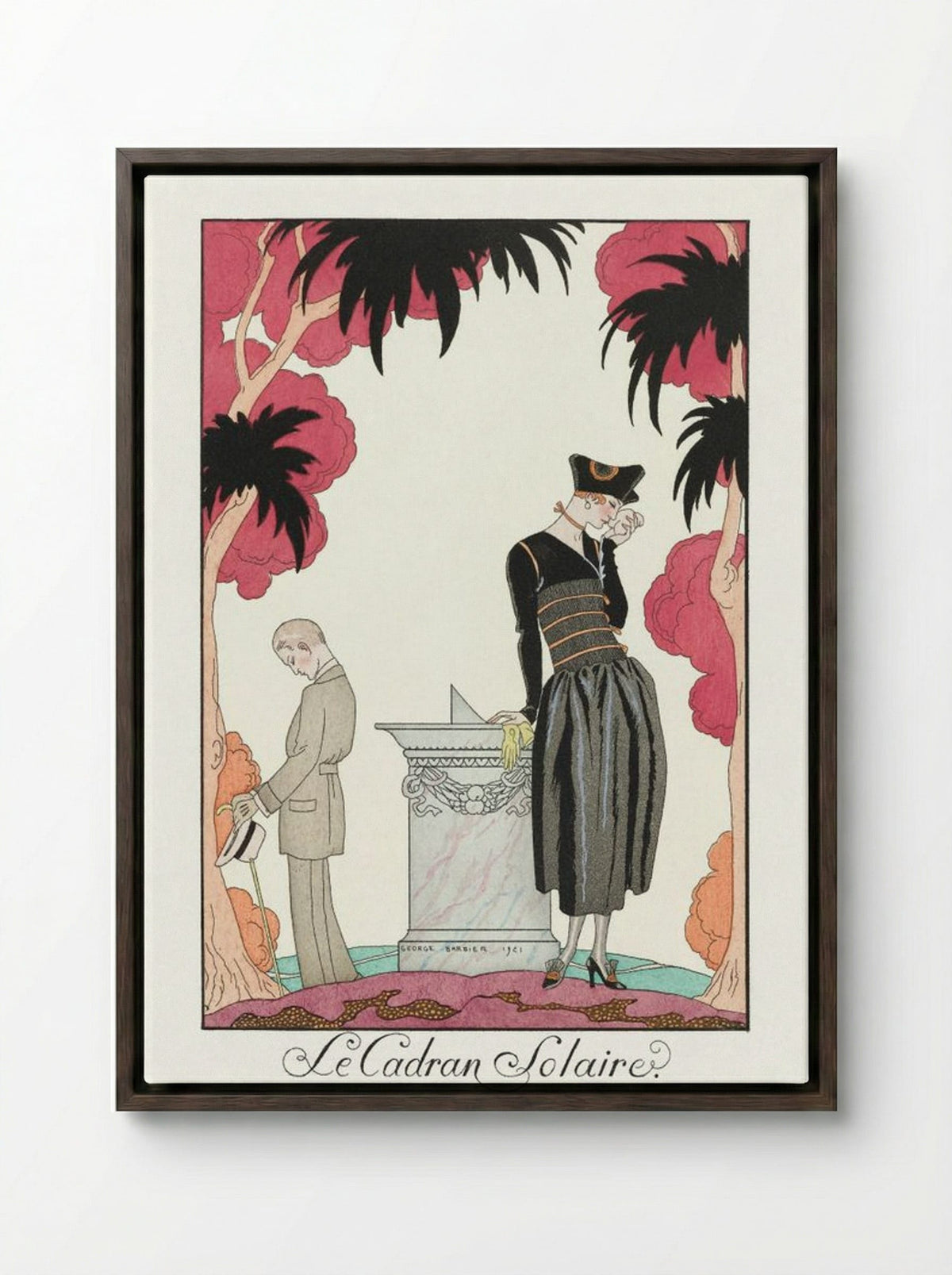 Le Cadran Solaire - George Barbier - Framed Canvas Dark Wood