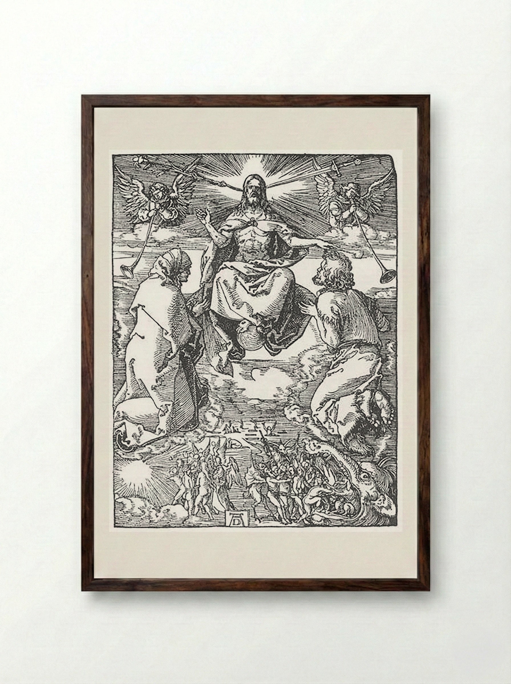 The Last Judgment - Albrecht Dürer - Framed Print Dark Wood