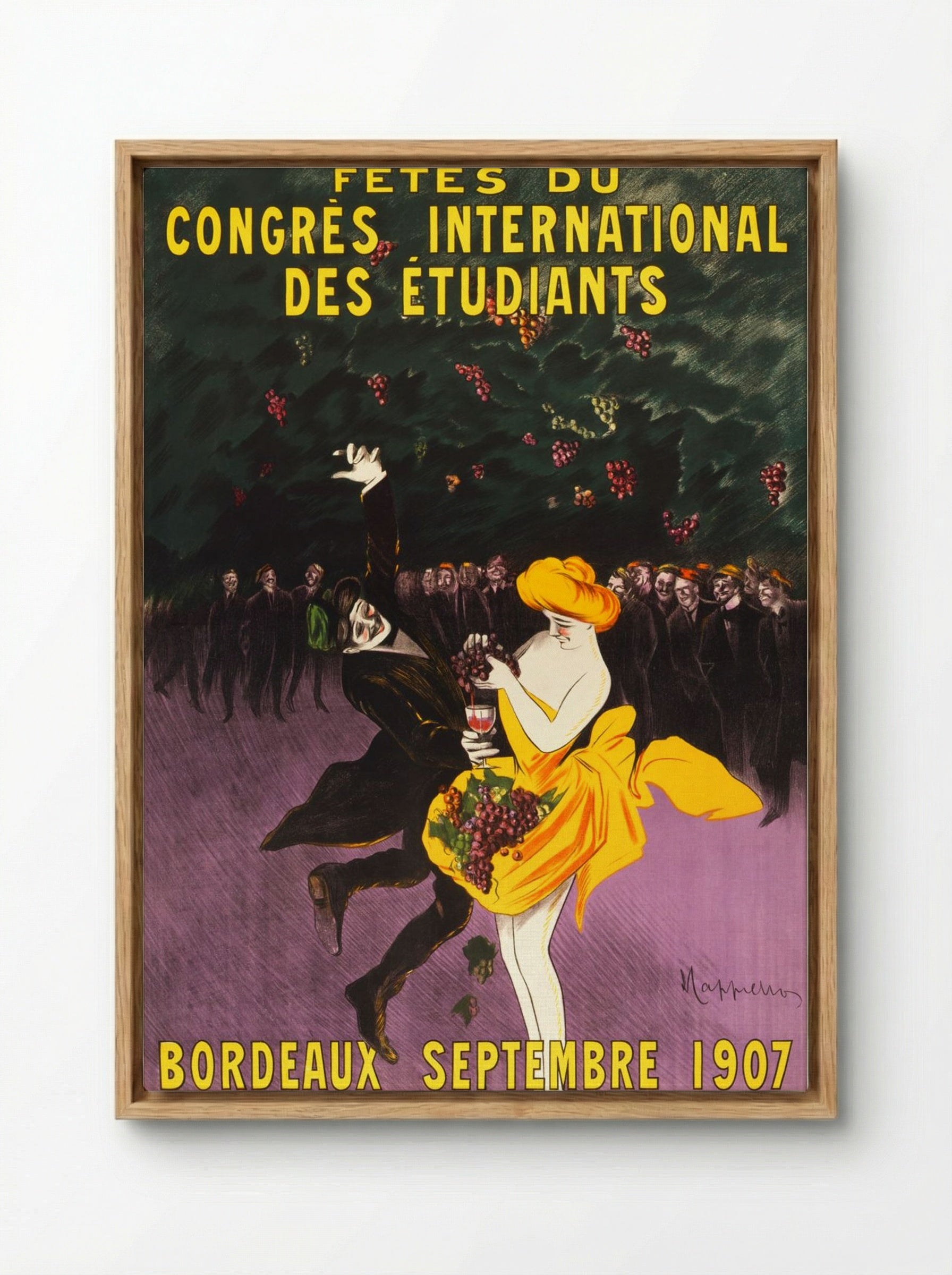 Celebrations of the International Student Congress, Bordeaux, 1907 - Leonetto Cappiello - Framed Canvas Wood