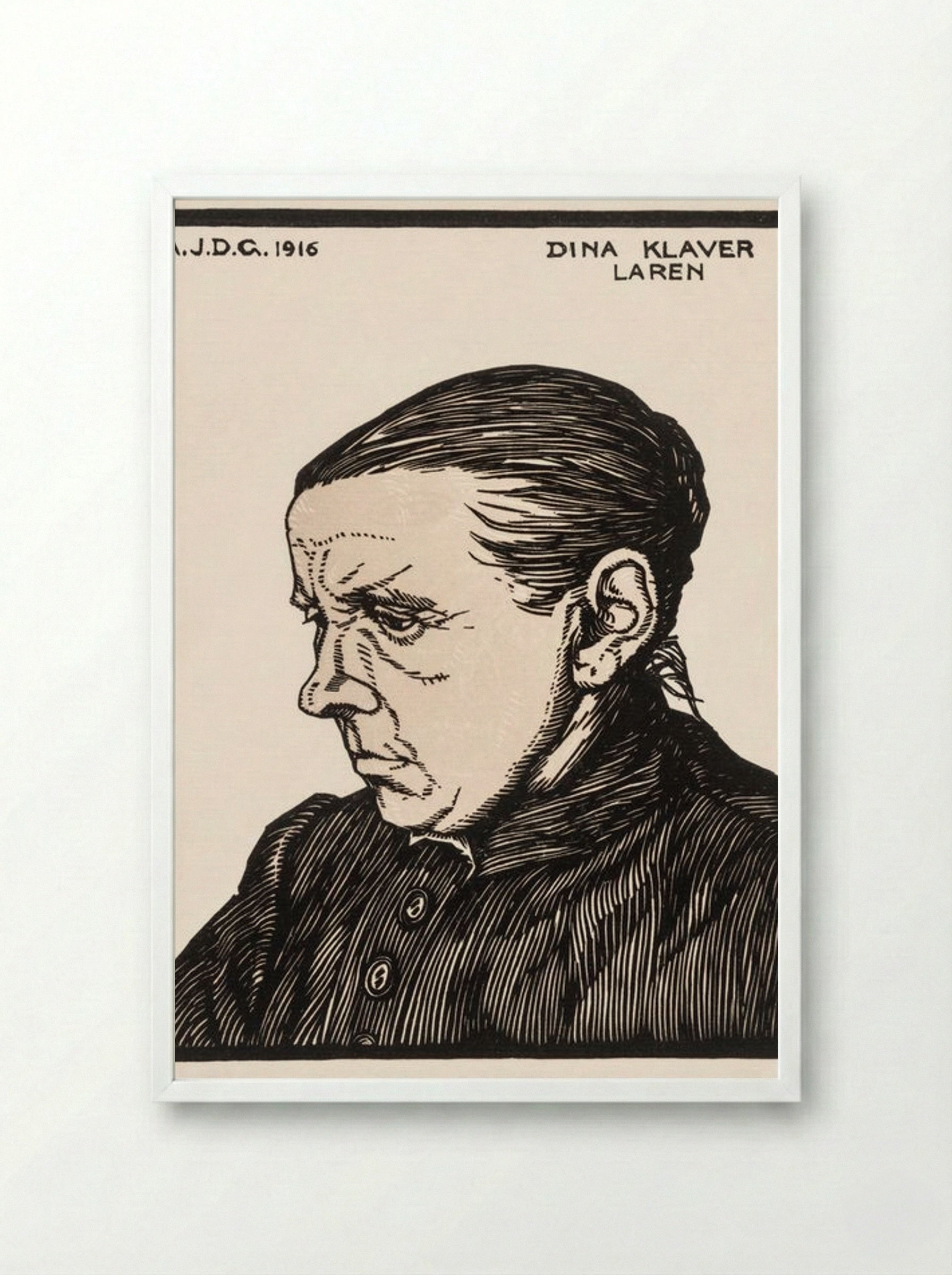 Portrait of Dina Klaver - Julie de Graag - Framed Print White