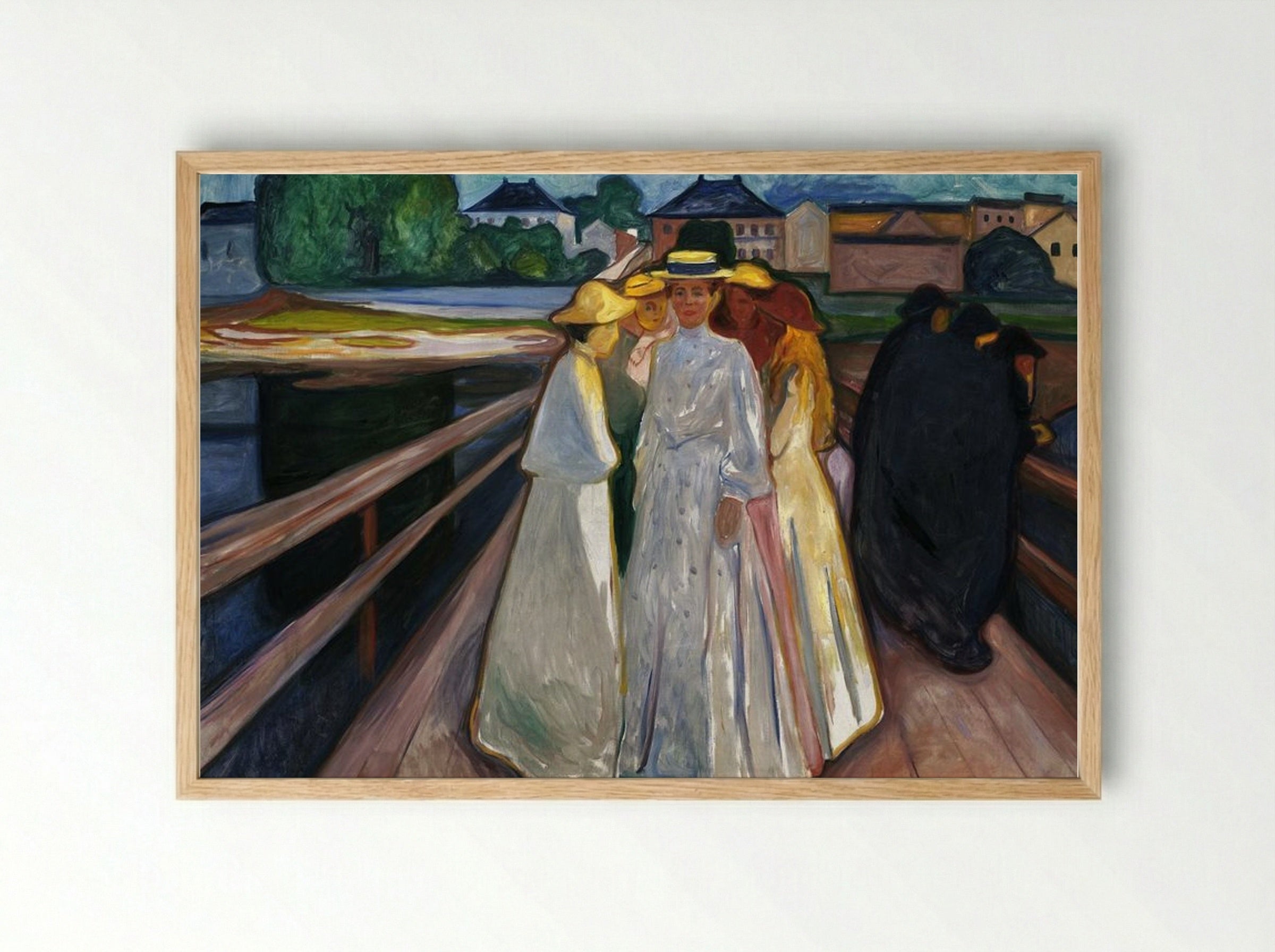On the Bridge - Edvard Munch - Framed Print Wood
