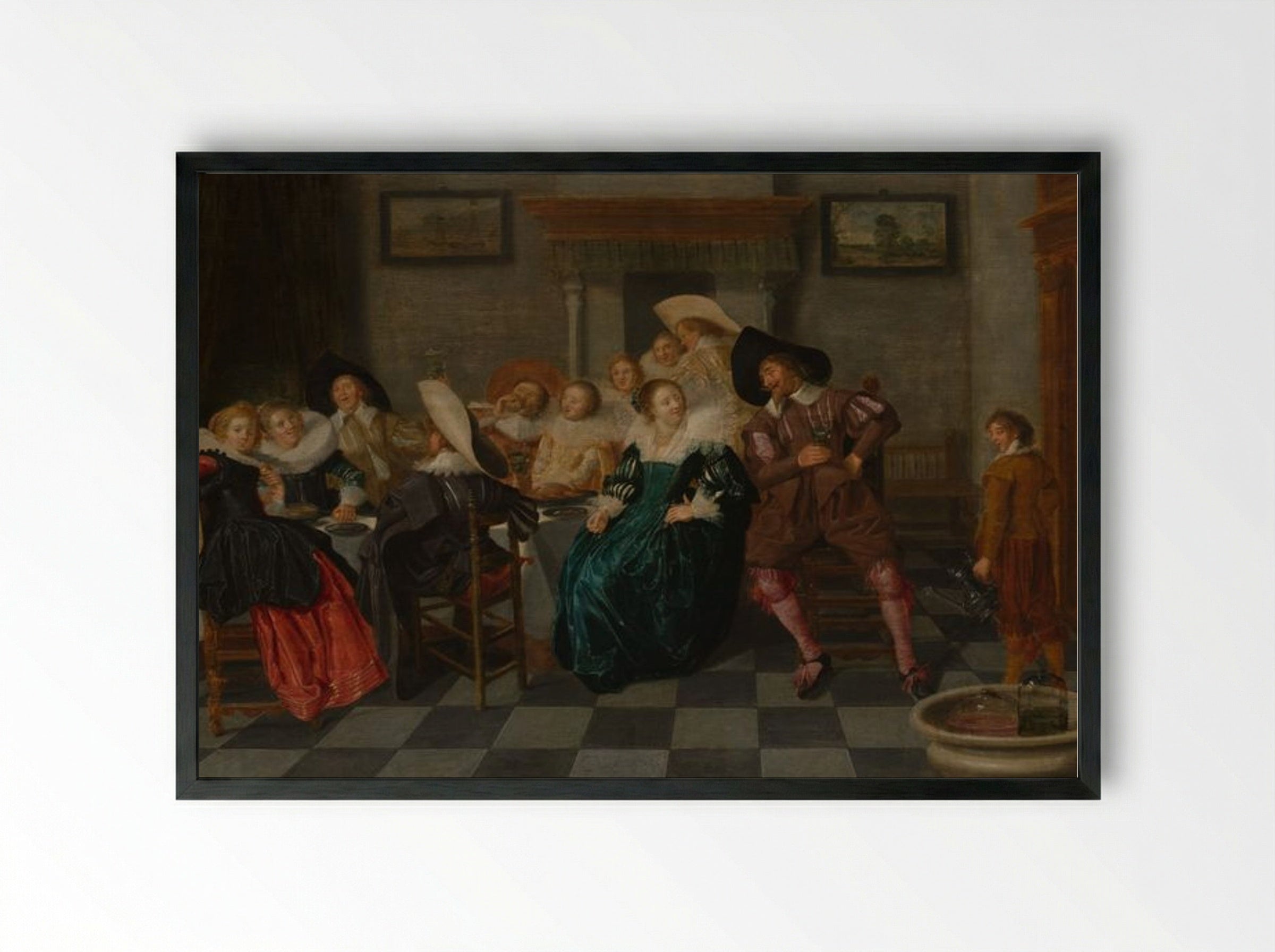 A Banquet - Frans Hals - Framed Print Black