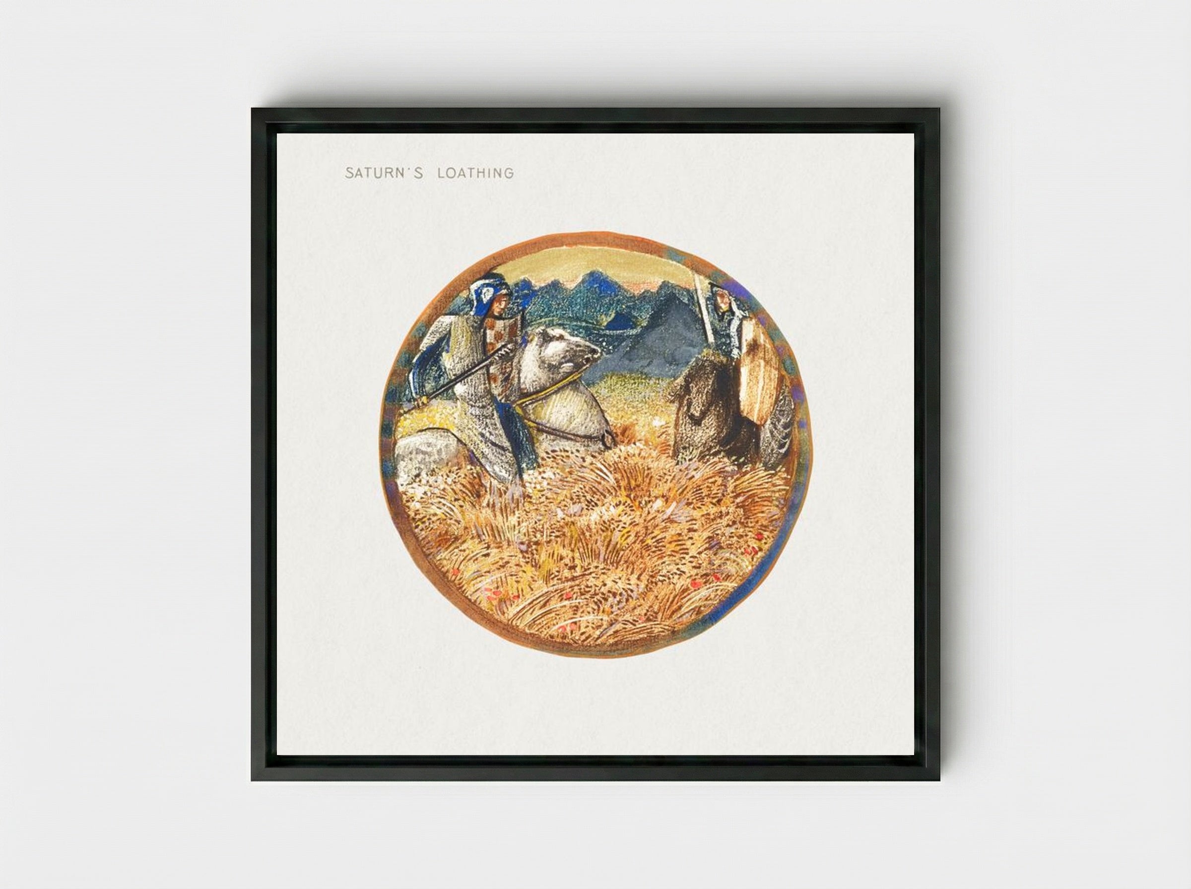 Saturn's Loathing, from The Flower Book - Edward Burne-Jones - Framed Canvas Black