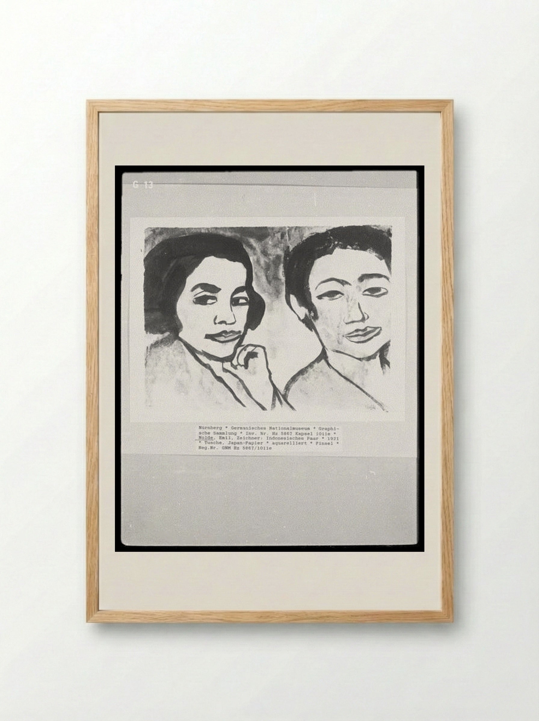 Indonesisches Paar (Indonesian Couple) - Emil Nolde - Framed Print Wood