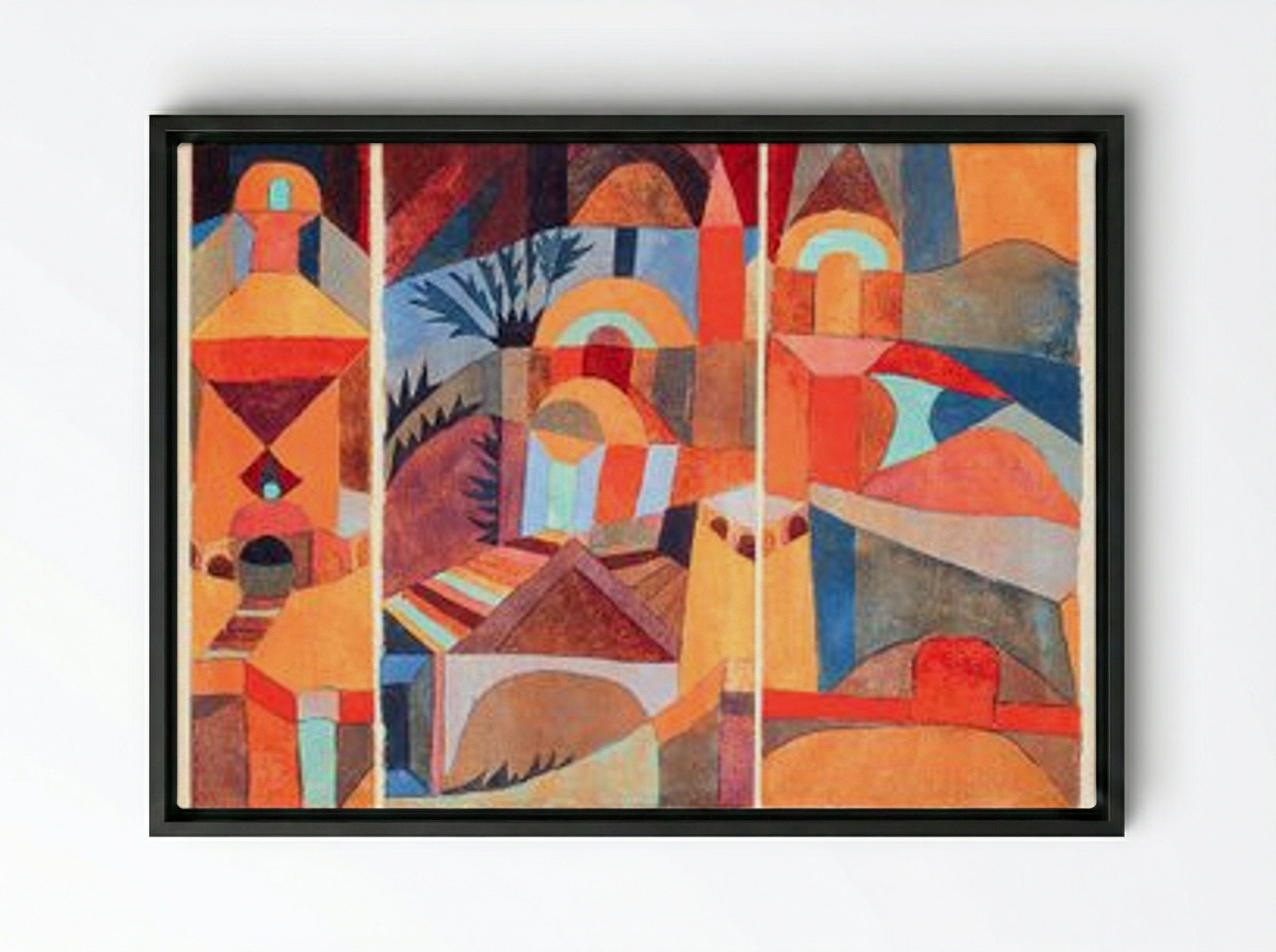 Temple Gardens - Paul Klee - Framed Canvas Black