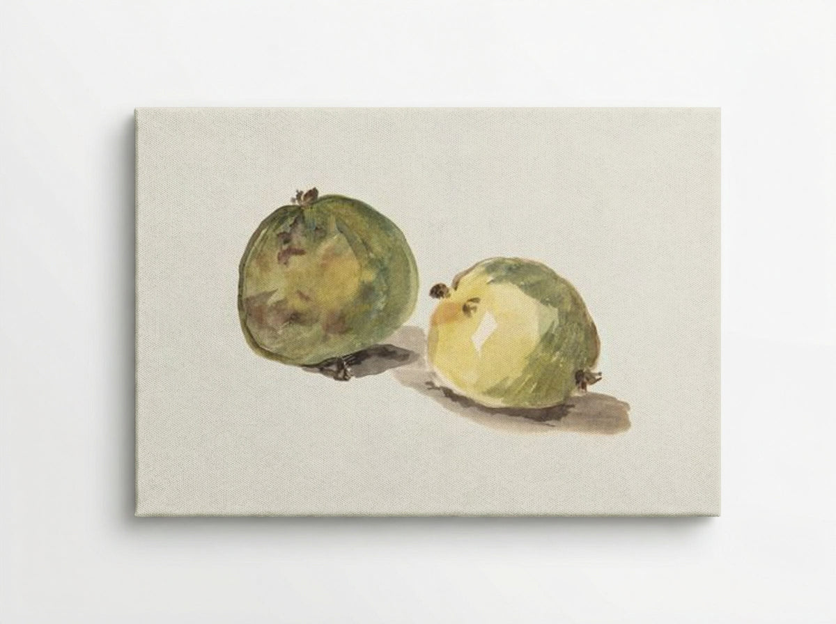 A Letter to Eugène Maus, Decorated with Two Apples - Édouard Manet - Canvas