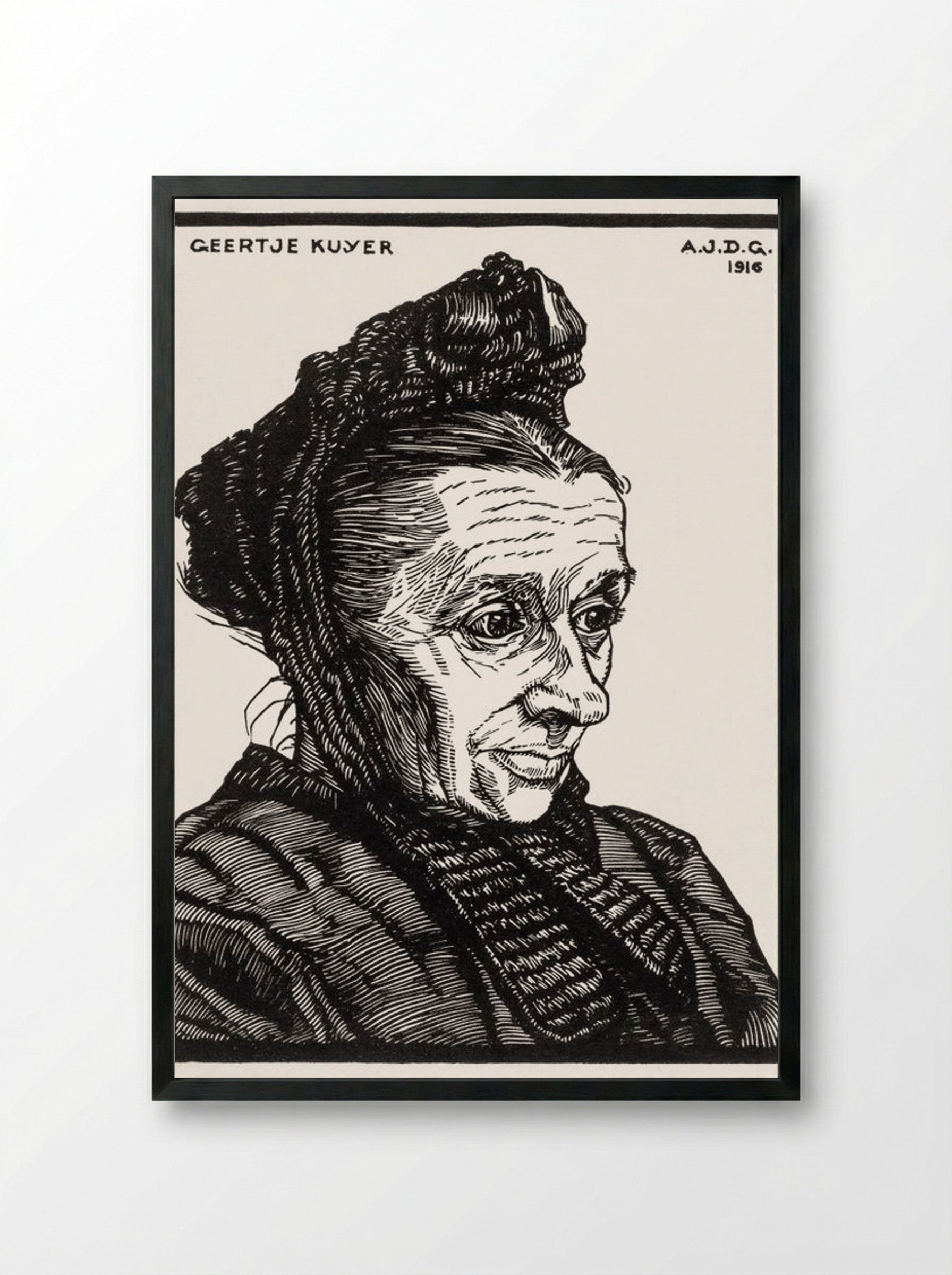 Portrait of Geertje Kuijer - Julie de Graag - Framed Print Black