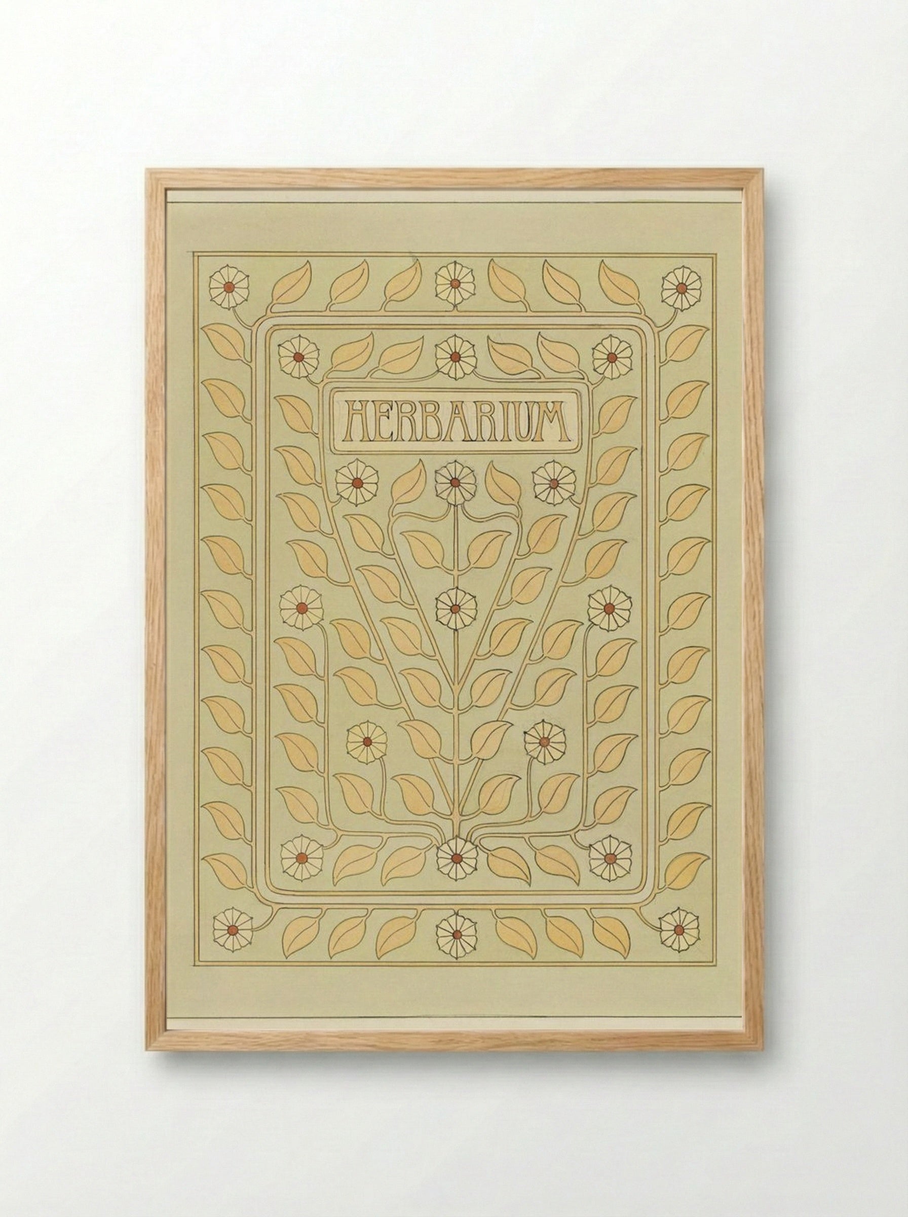 Design for Herbarium Book Cover - Julie de Graag - Framed Print Wood
