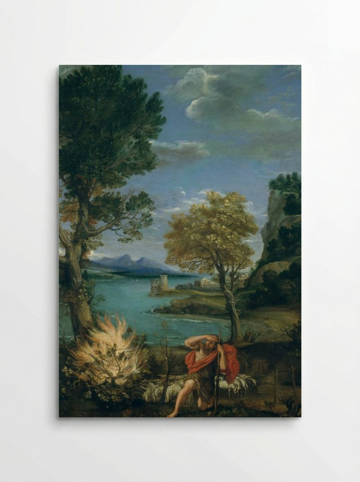 Landscape with Moses and the Burning Bush - Domenico Campagnola - Poster