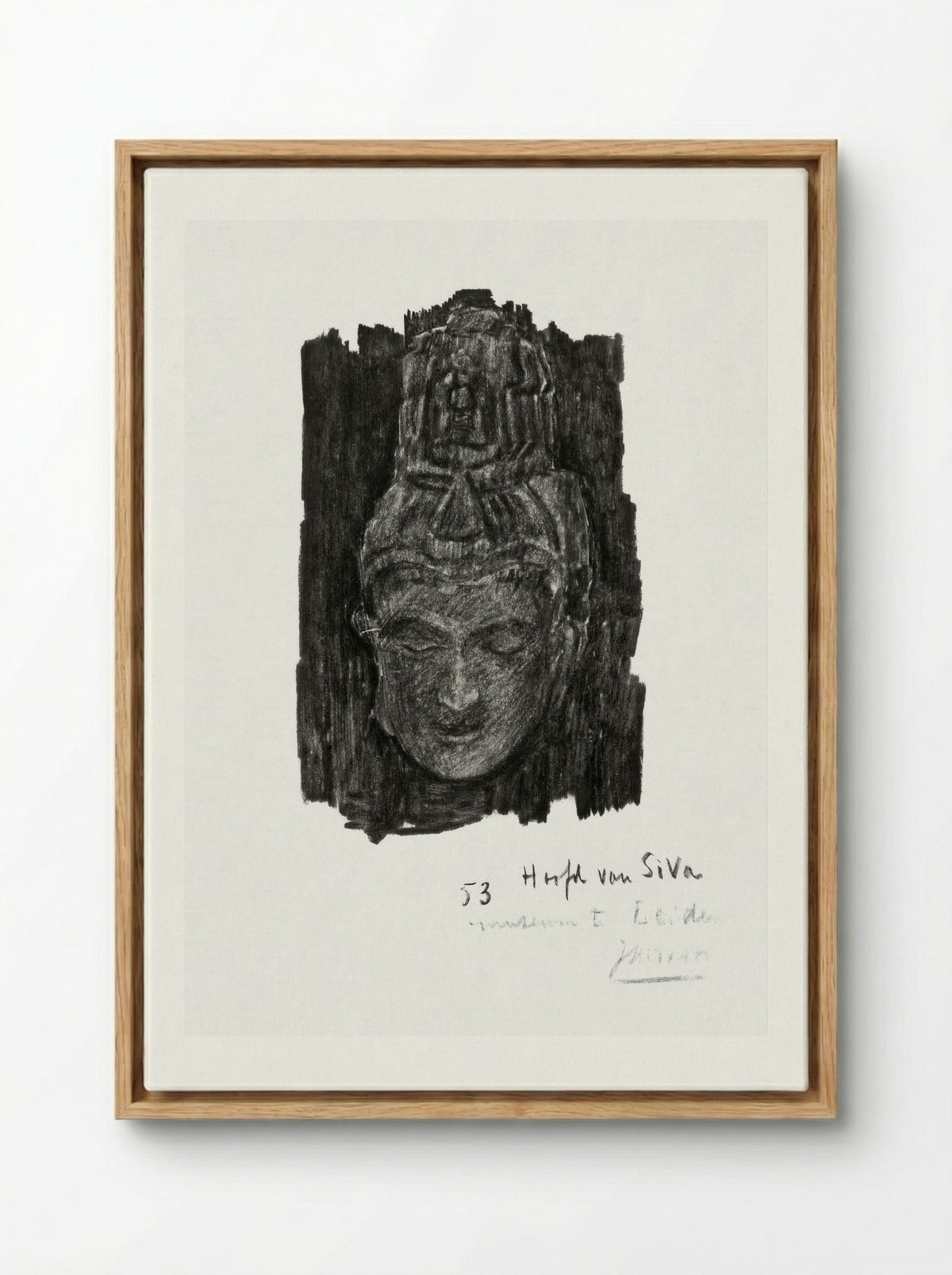 Study of Head of Shiva in the Museum of Ethnology in Leiden - Jan Toorop - Framed Canvas Wood