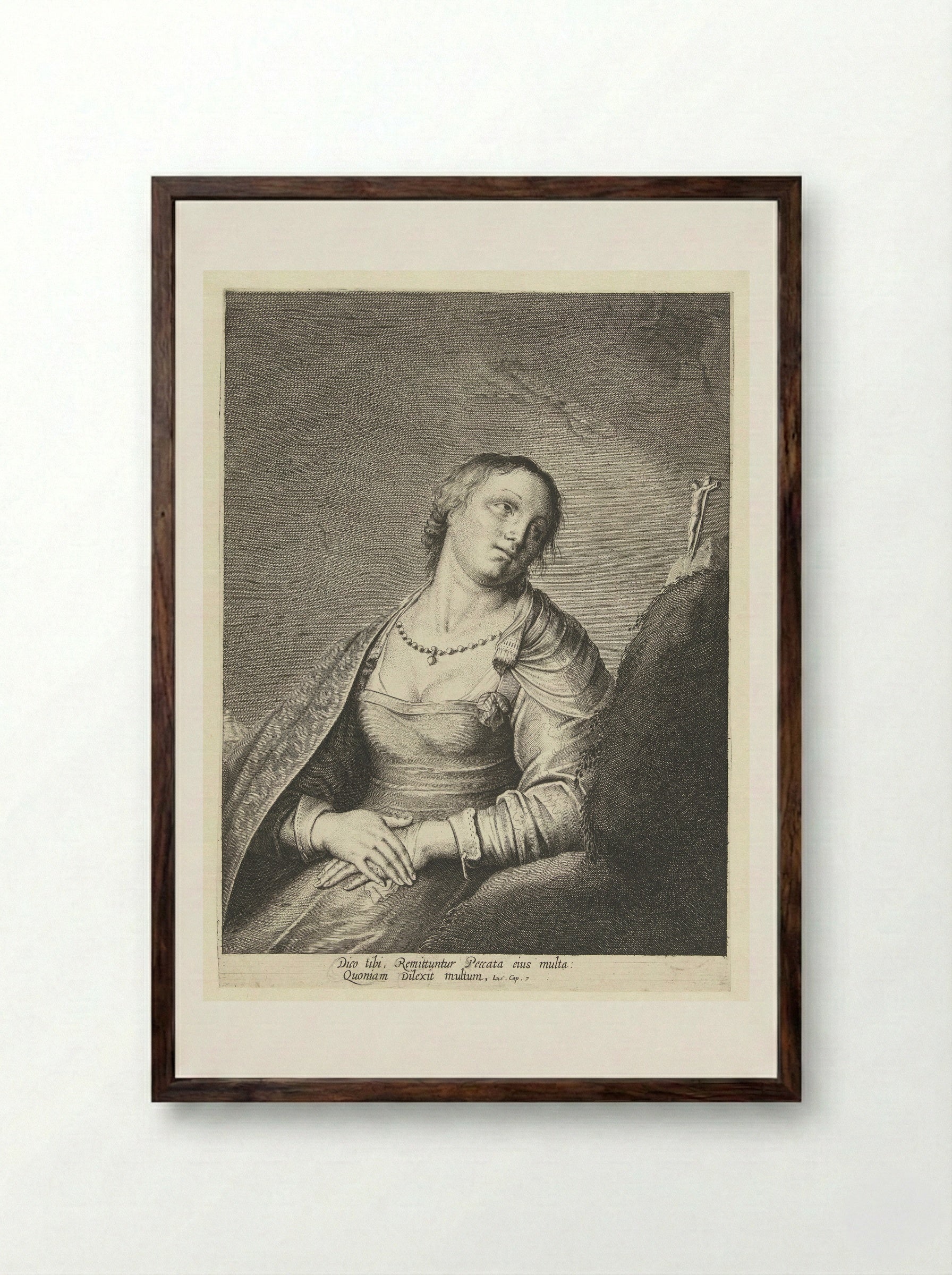 Maria Magdalena - Pieter de Grebber - Framed Print Dark Wood