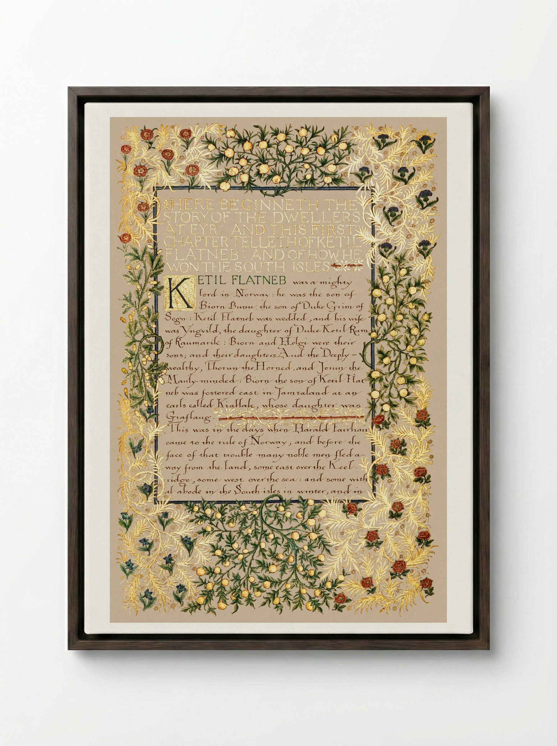 The Story of the Dwellers at Eyr - William Morris - Framed Canvas Dark Wood
