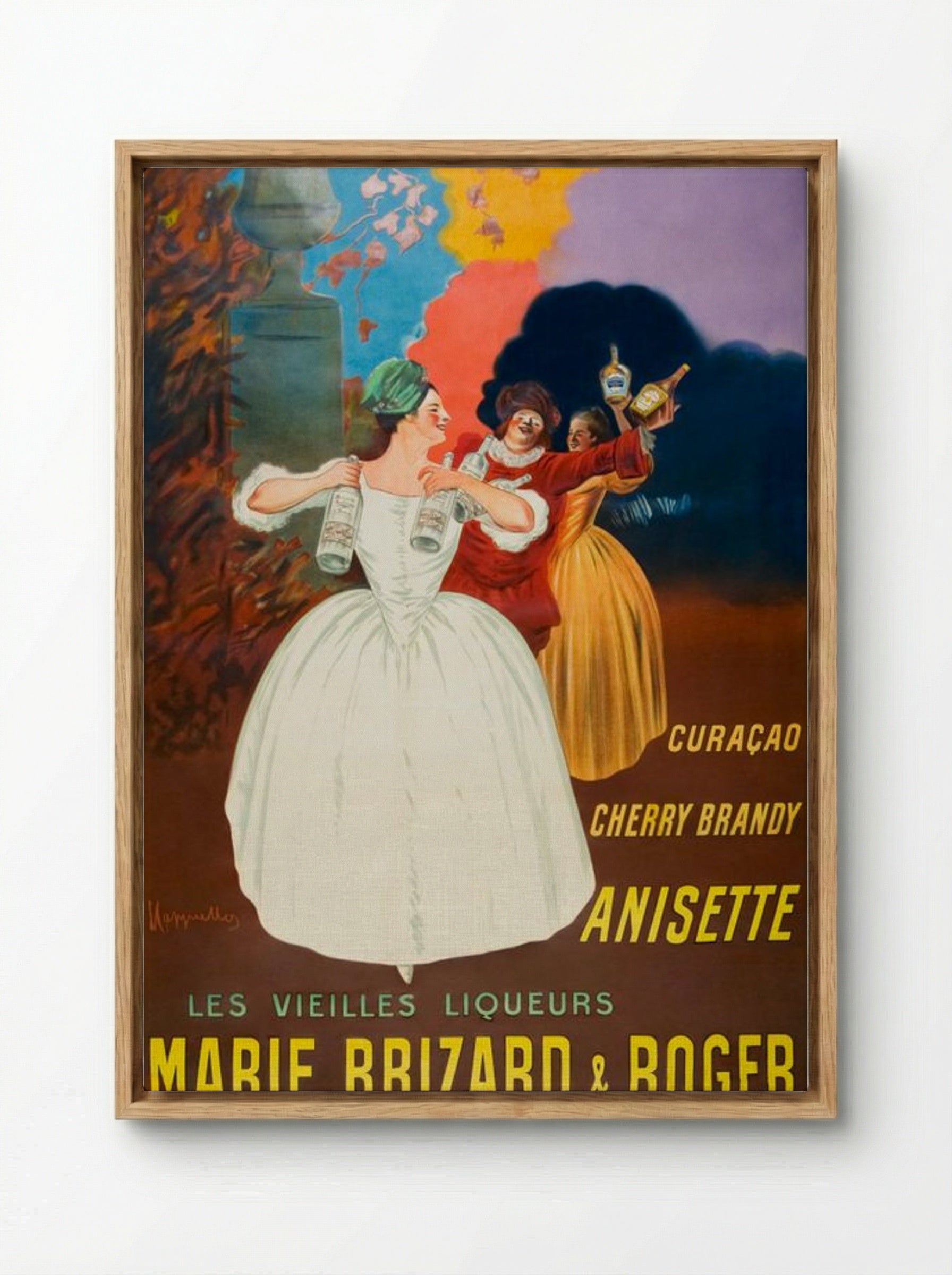 The Old Liqueurs Marie Brizard & Roger - Leonetto Cappiello - Framed Canvas Wood