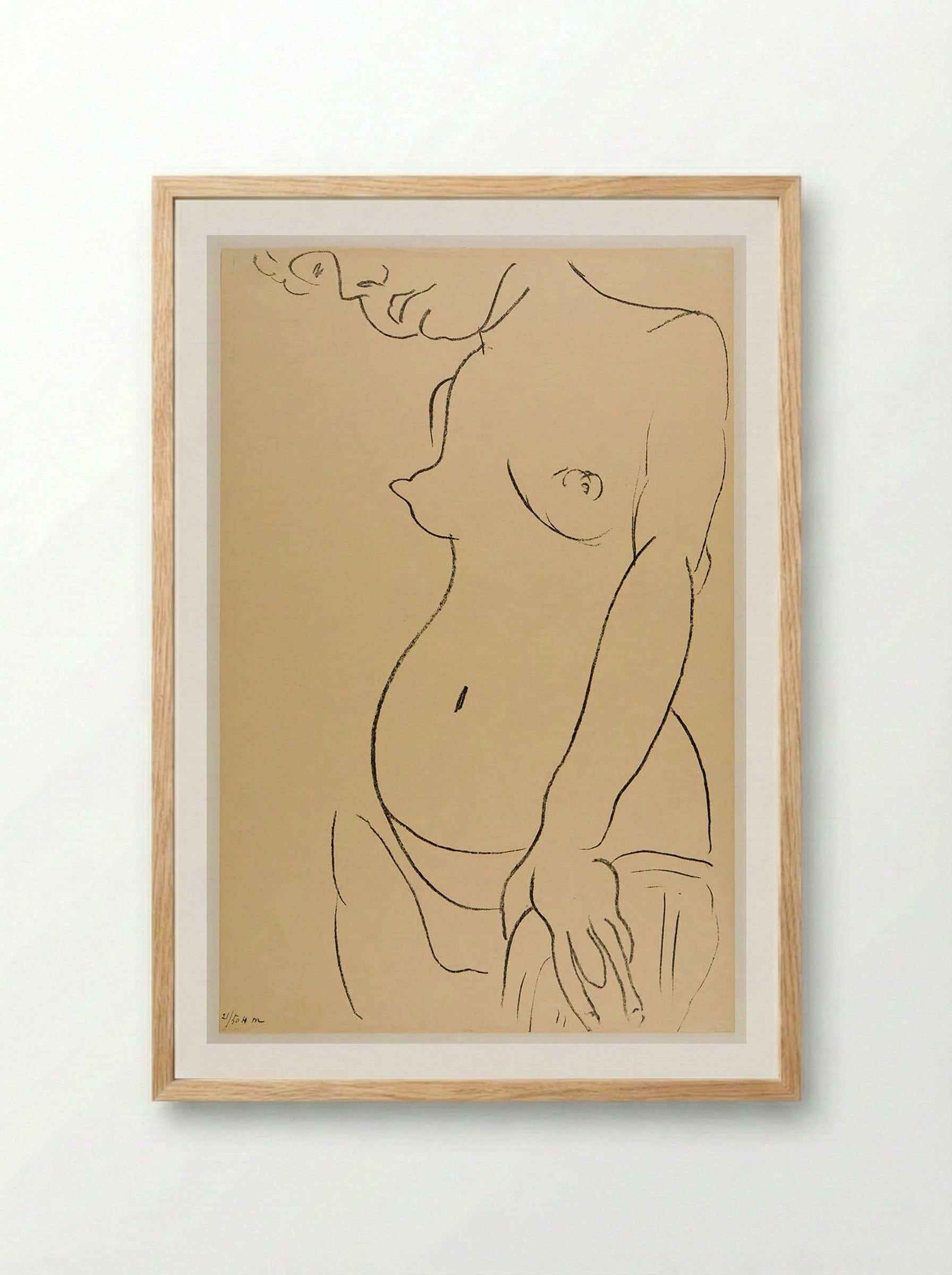 Nude with Partial View of Face - Henri Matisse - Framed Print Wood