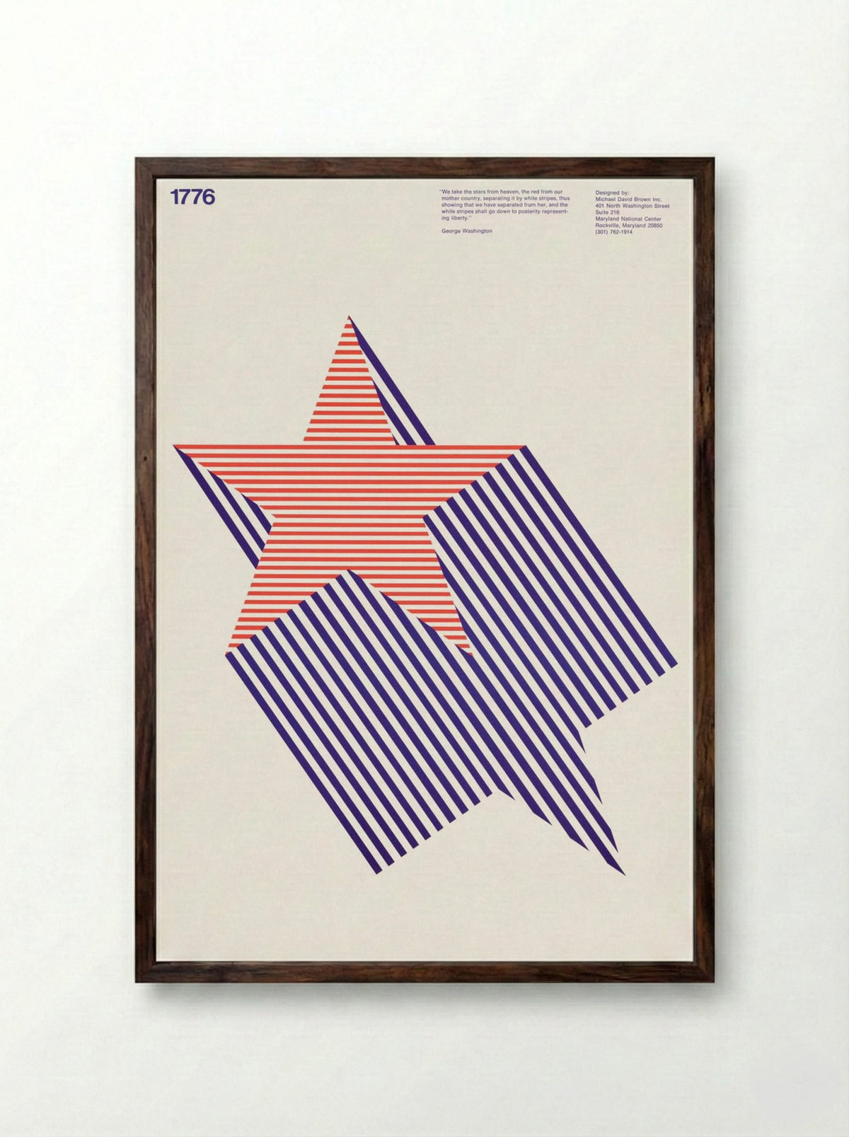 We take the stars from heaven, the red from our mother country - Michael David Brown - Framed Print Dark Wood