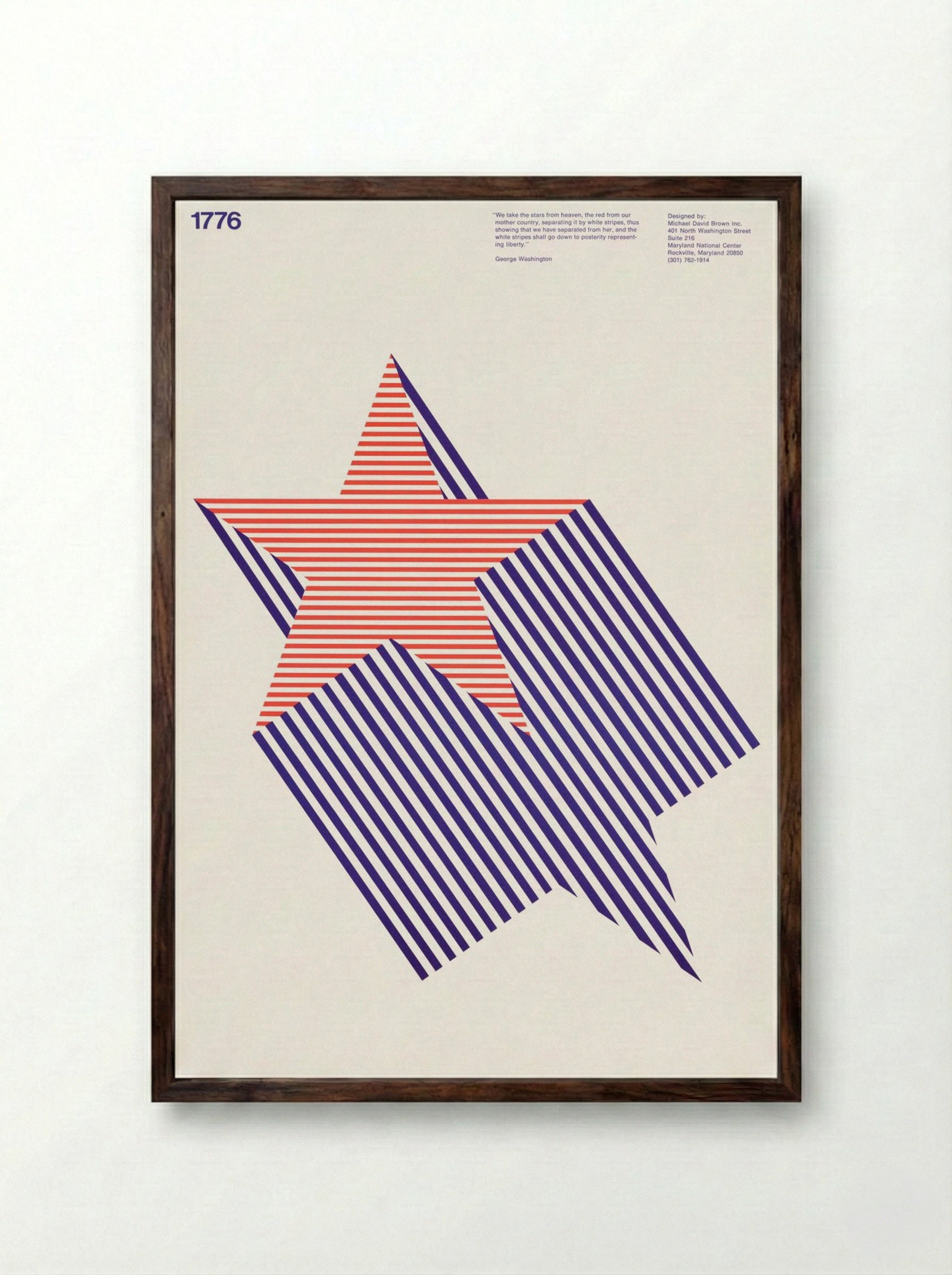 We take the stars from heaven, the red from our mother country - Michael David Brown - Framed Print Dark Wood