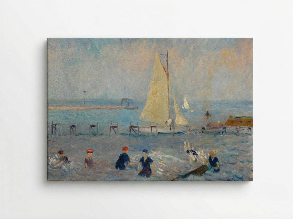 Seascape with Six Bathers, Bellport - William James Glackens - Canvas