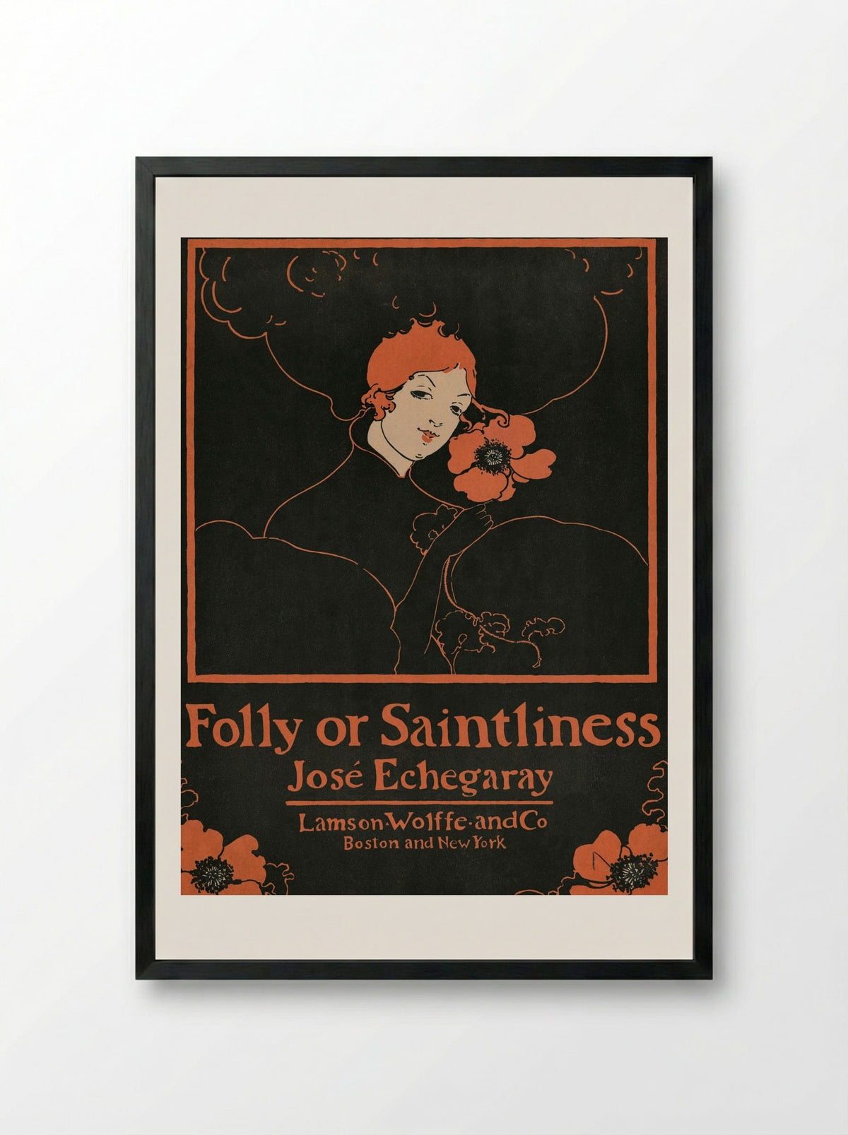 Folly or Saintliness - Ethel Reed - Framed Print Black