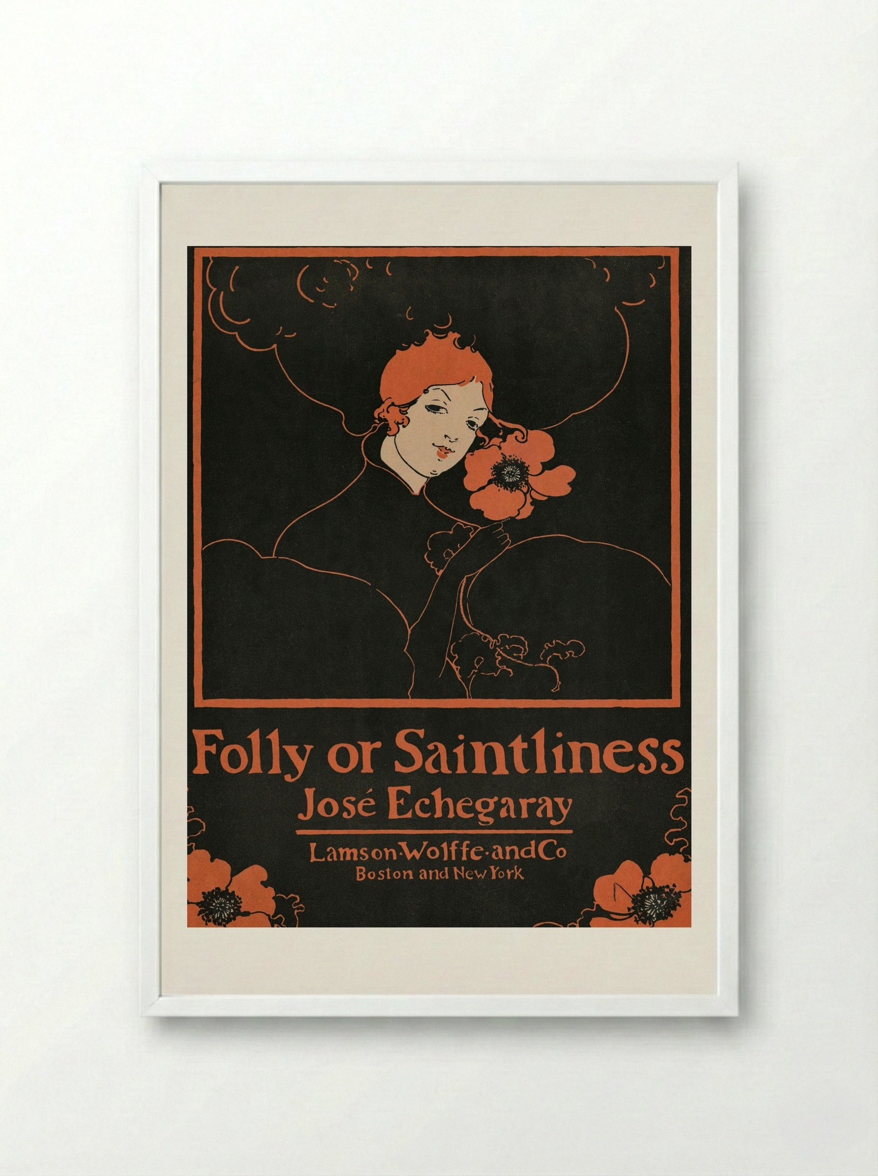 Folly or Saintliness - Ethel Reed - Framed Print White