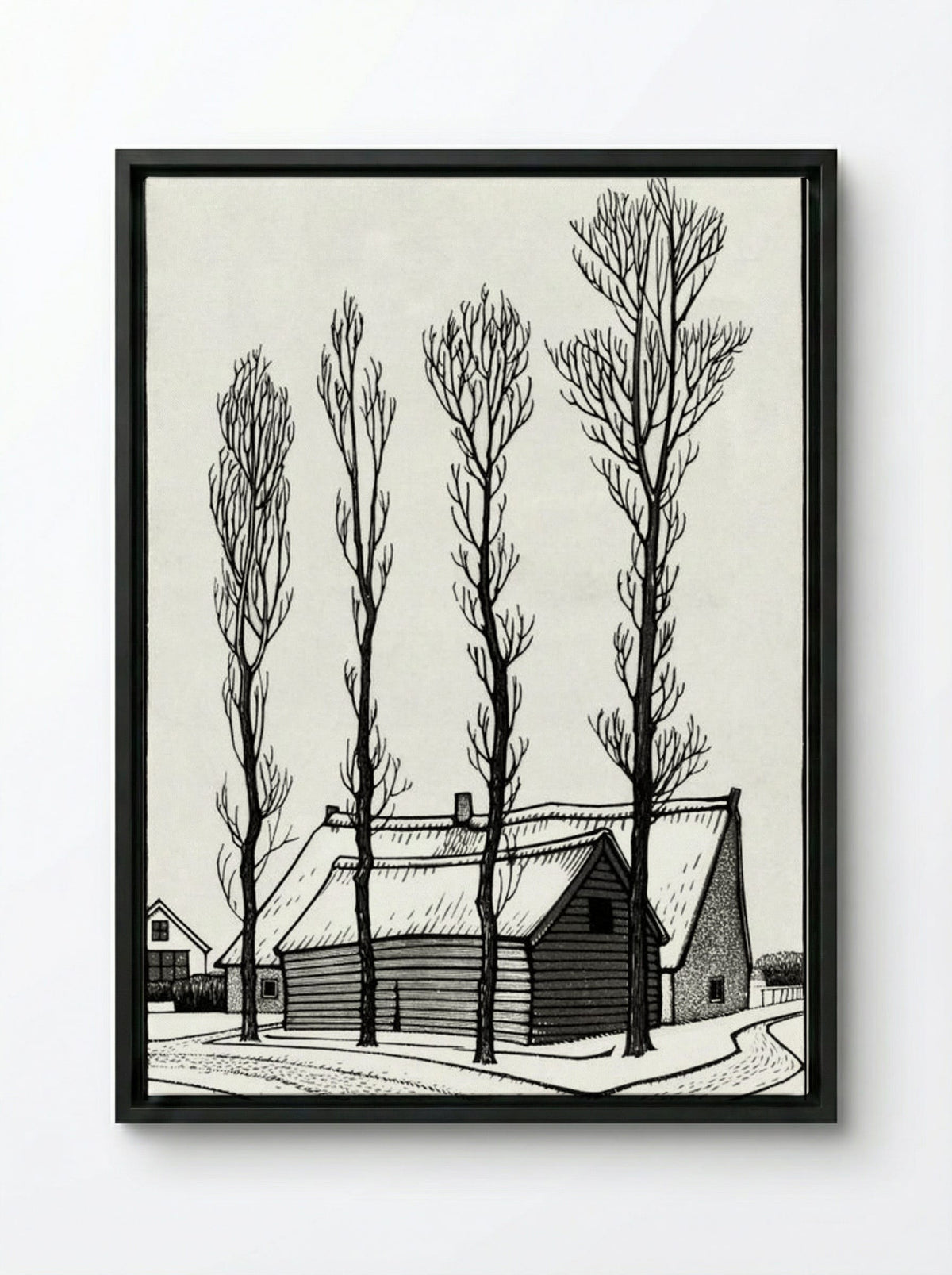 Winter - Julie de Graag - Framed Canvas Black