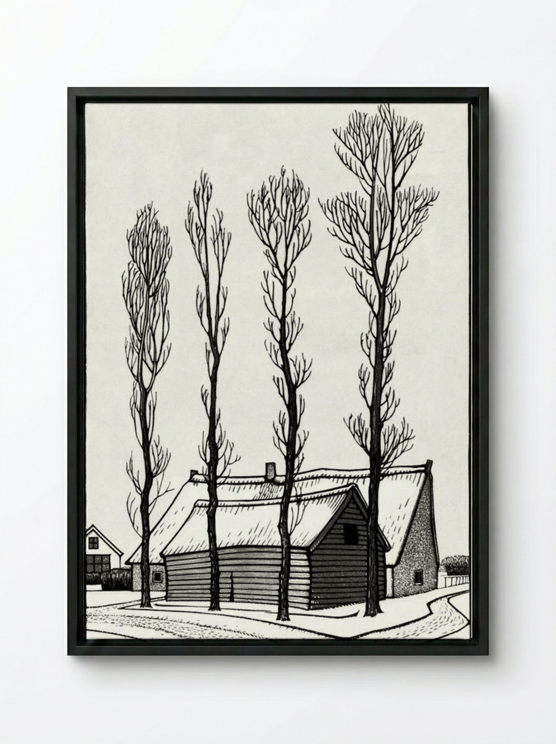 Winter - Julie de Graag - Framed Canvas Black