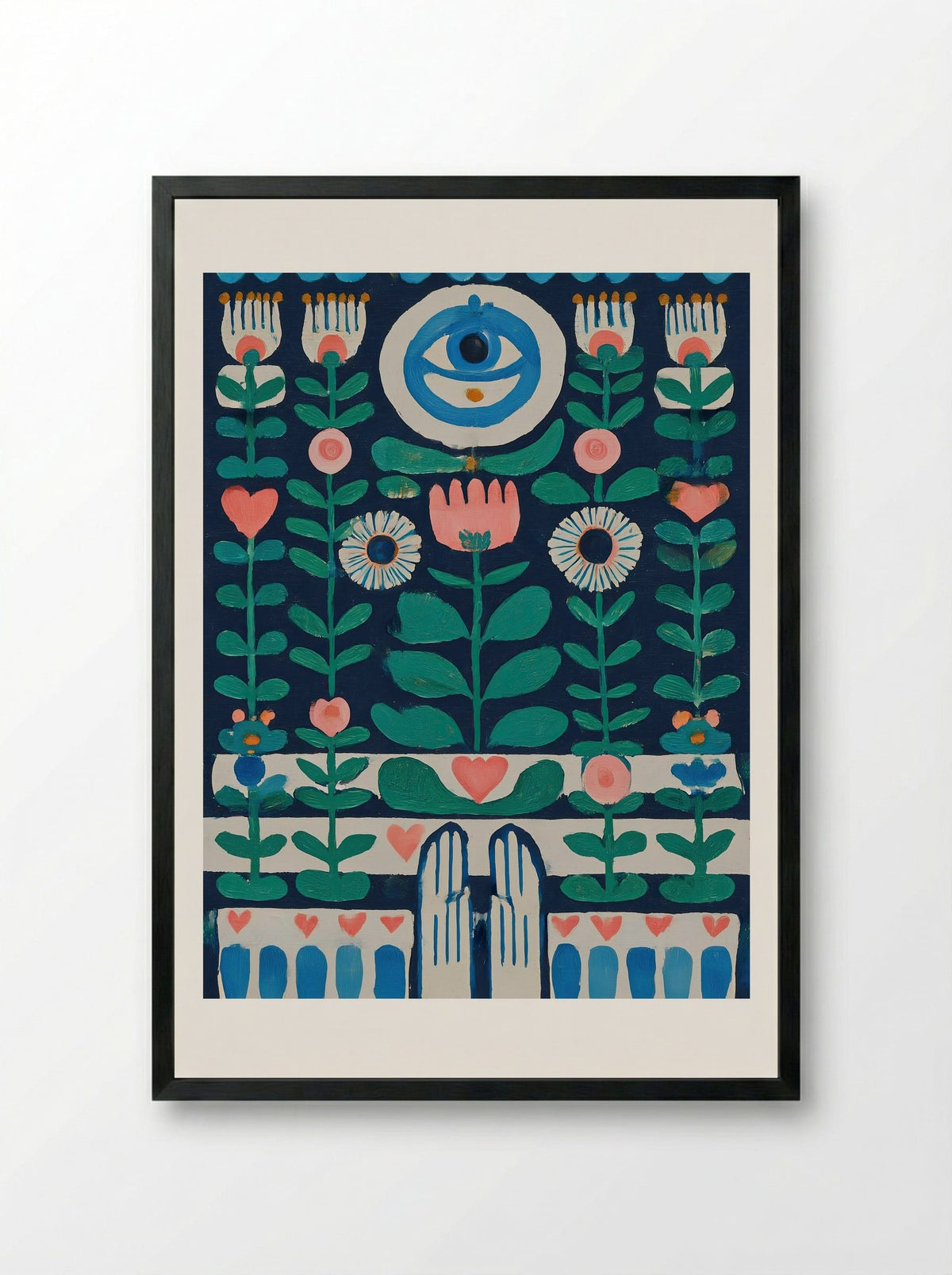 Guardian Blooms - Framed Print Black