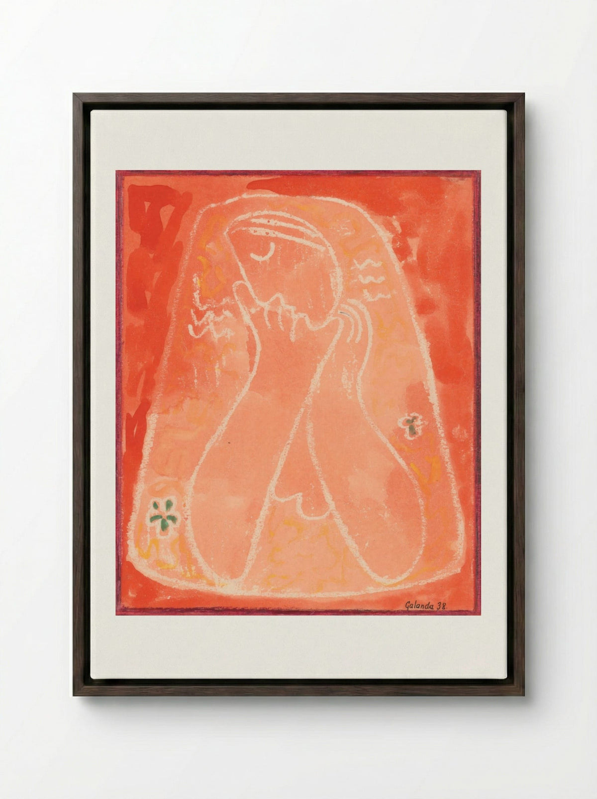 Thoughtful - Mikuláš Galanda - Framed Canvas Dark Wood